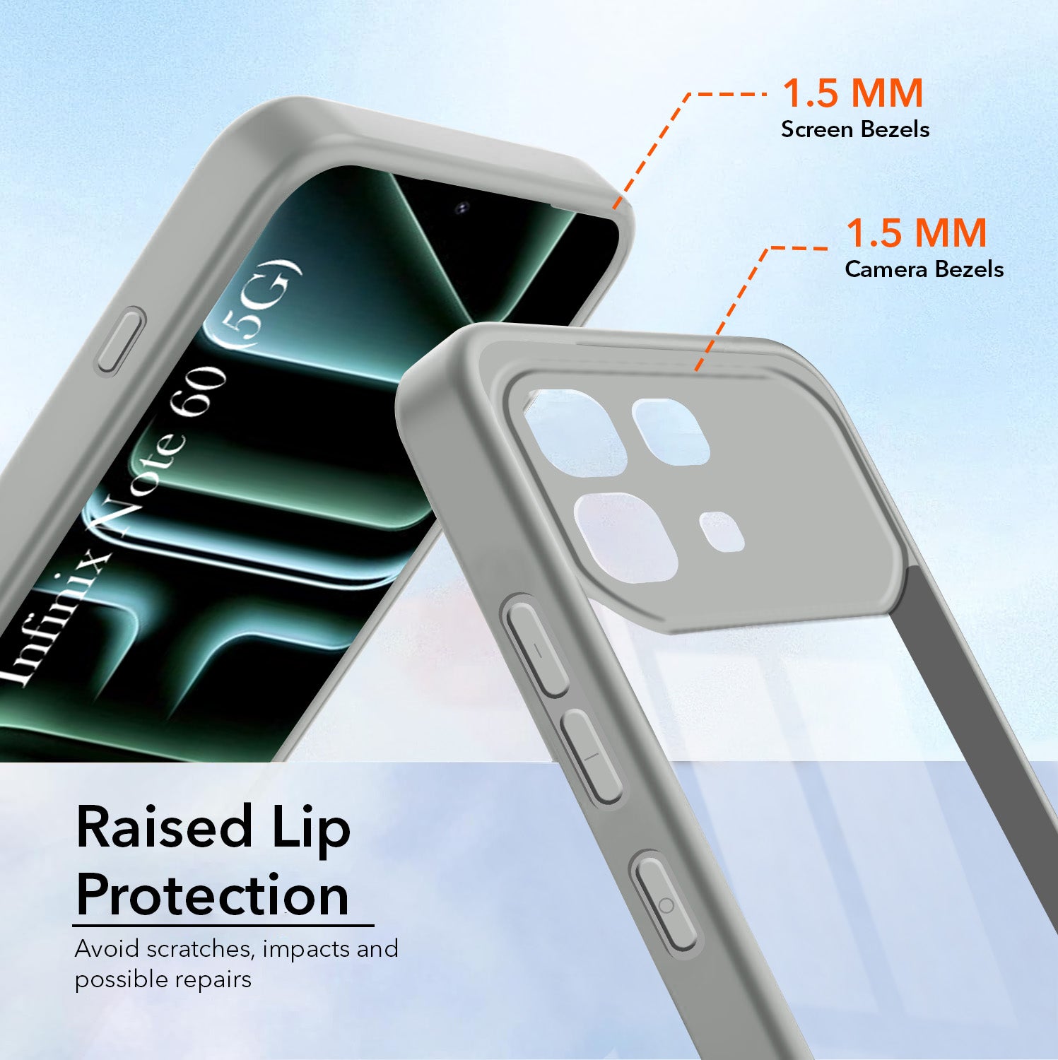 For Infinix Note 60 5G Back Cover Case Ultra-Hybrid (Lifetime Anti Yellow | Anti Scratch | Crystal Clear Shockproof)