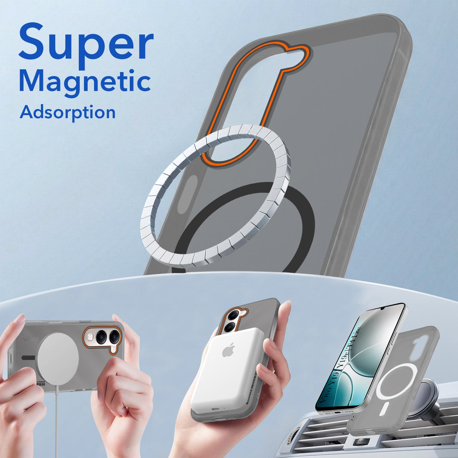 For Vivo Y19 | Vivo Y19e | Vivo T4 Lite Back Cover Case (Soft Touch | Camera Bump Protection | MagSafe Compatible | Matte Finish)