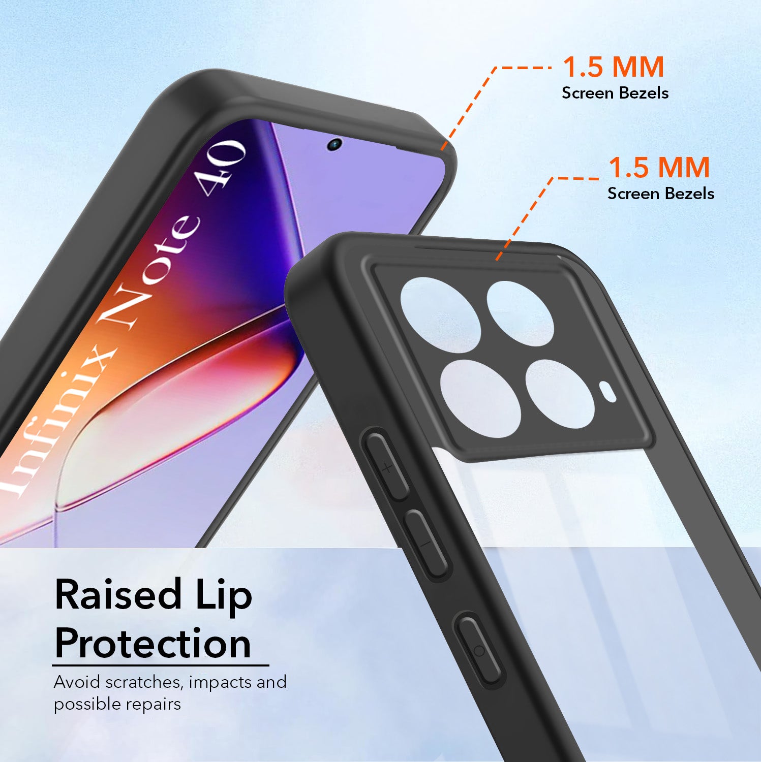 For Infinix Note 40 Back Cover Case (Lifetime Anti Yellow | Anti Scratch | Crystal Clear Shockproof)