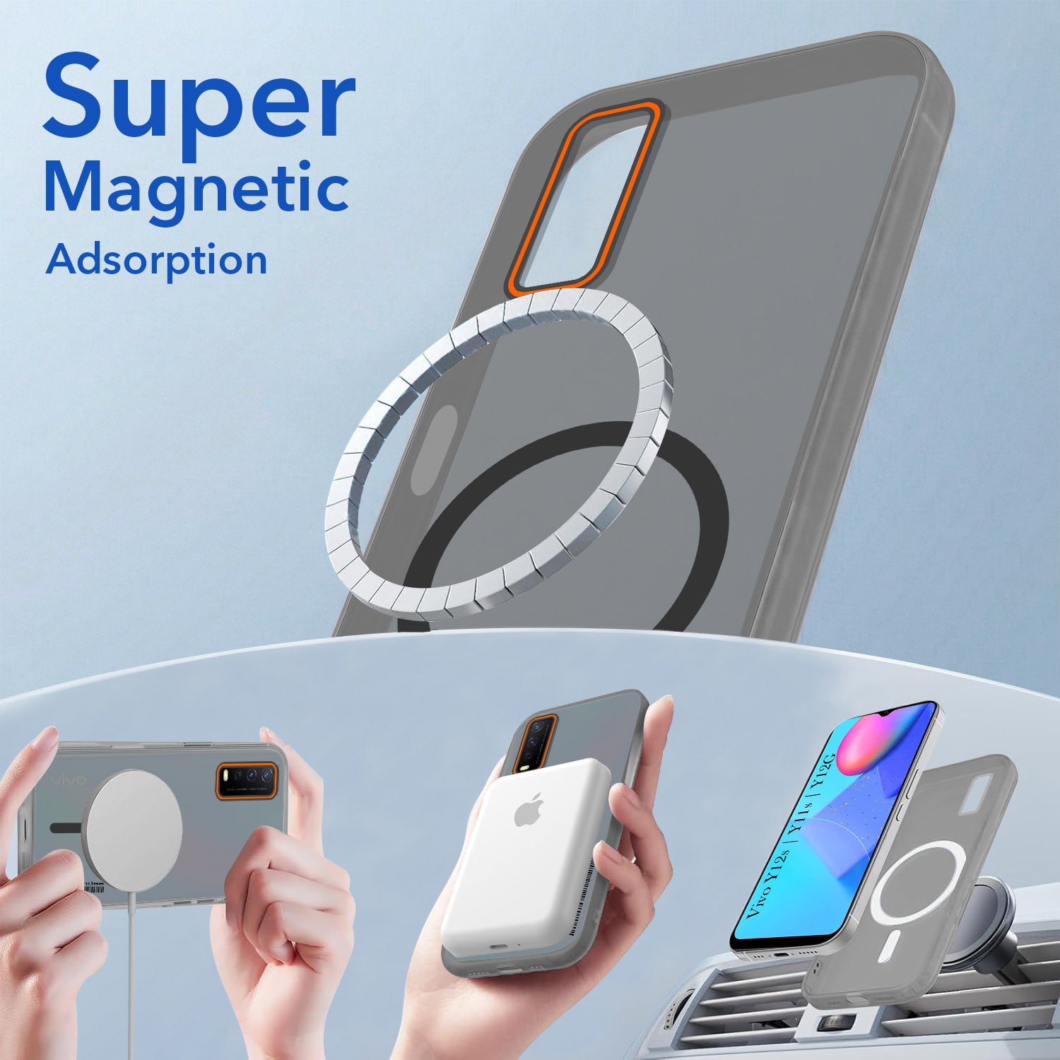 For Vivo Y12s | Y11s | Y12G Back Cover Case (Soft Touch | Camera Bump Protection | MagSafe Compatible | Matte Finish)