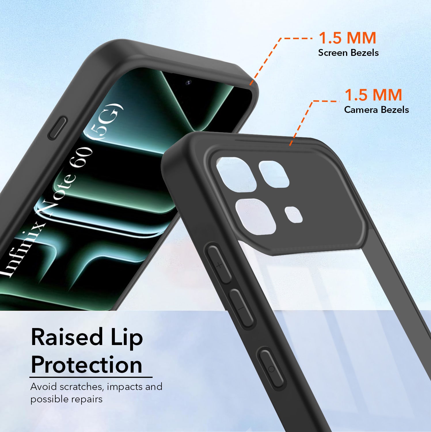 For Infinix Note 60 5G Back Cover Case Ultra-Hybrid (Lifetime Anti Yellow | Anti Scratch | Crystal Clear Shockproof)