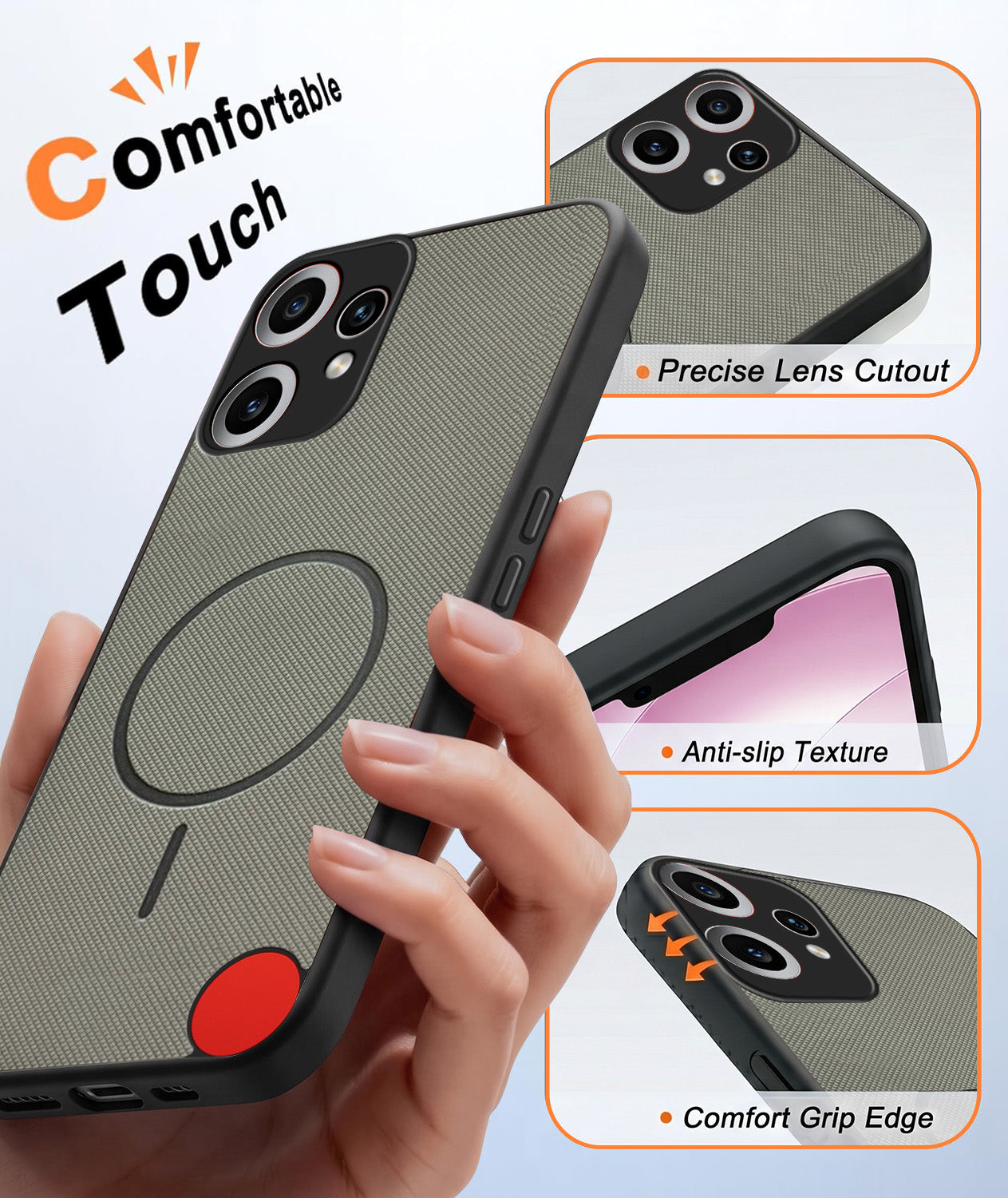 For Nothing CMF Phone 2 Pro Back Cover Case PU Leather (Texture Grip Design | Professional Minimalist | Camera Protection | Soft and Flexible)