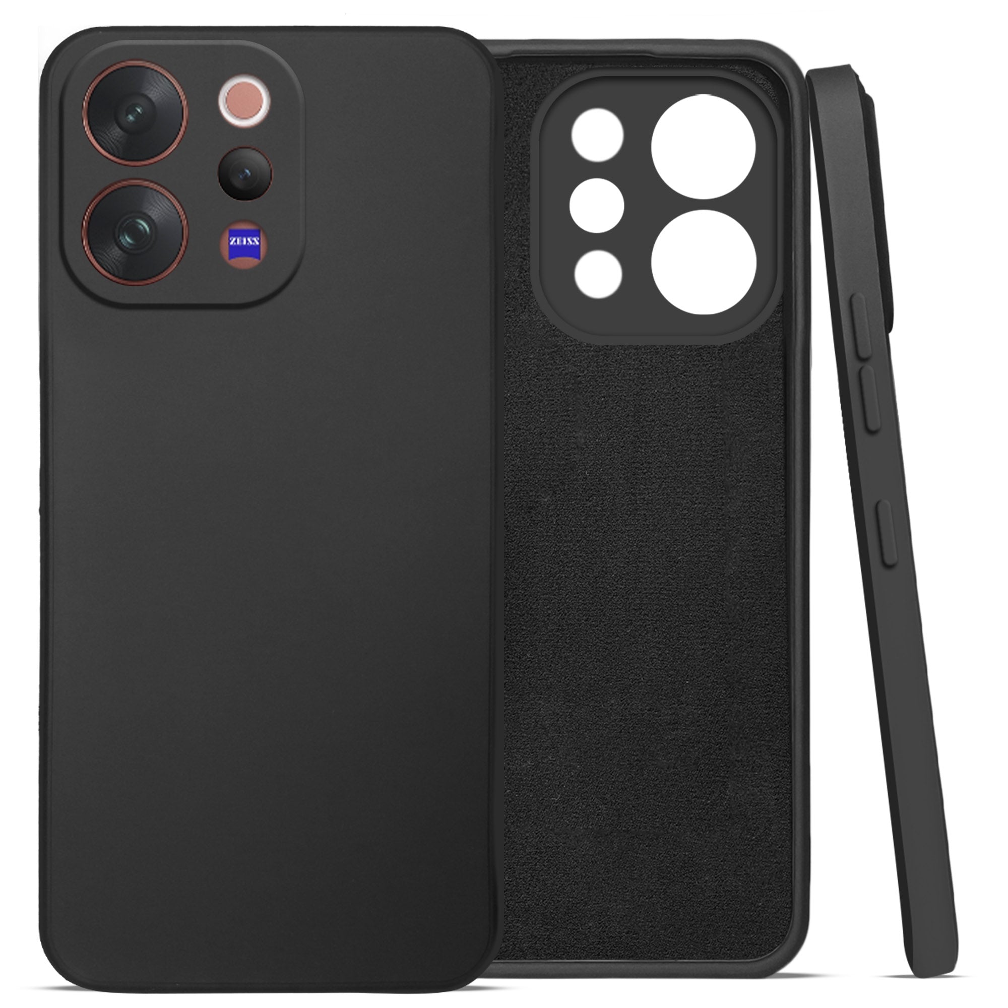 For Vivo V70 | Vivo V70 Elite 5G Back Cover Case (Matte Finish Silicone with Inside Fiber cloth)