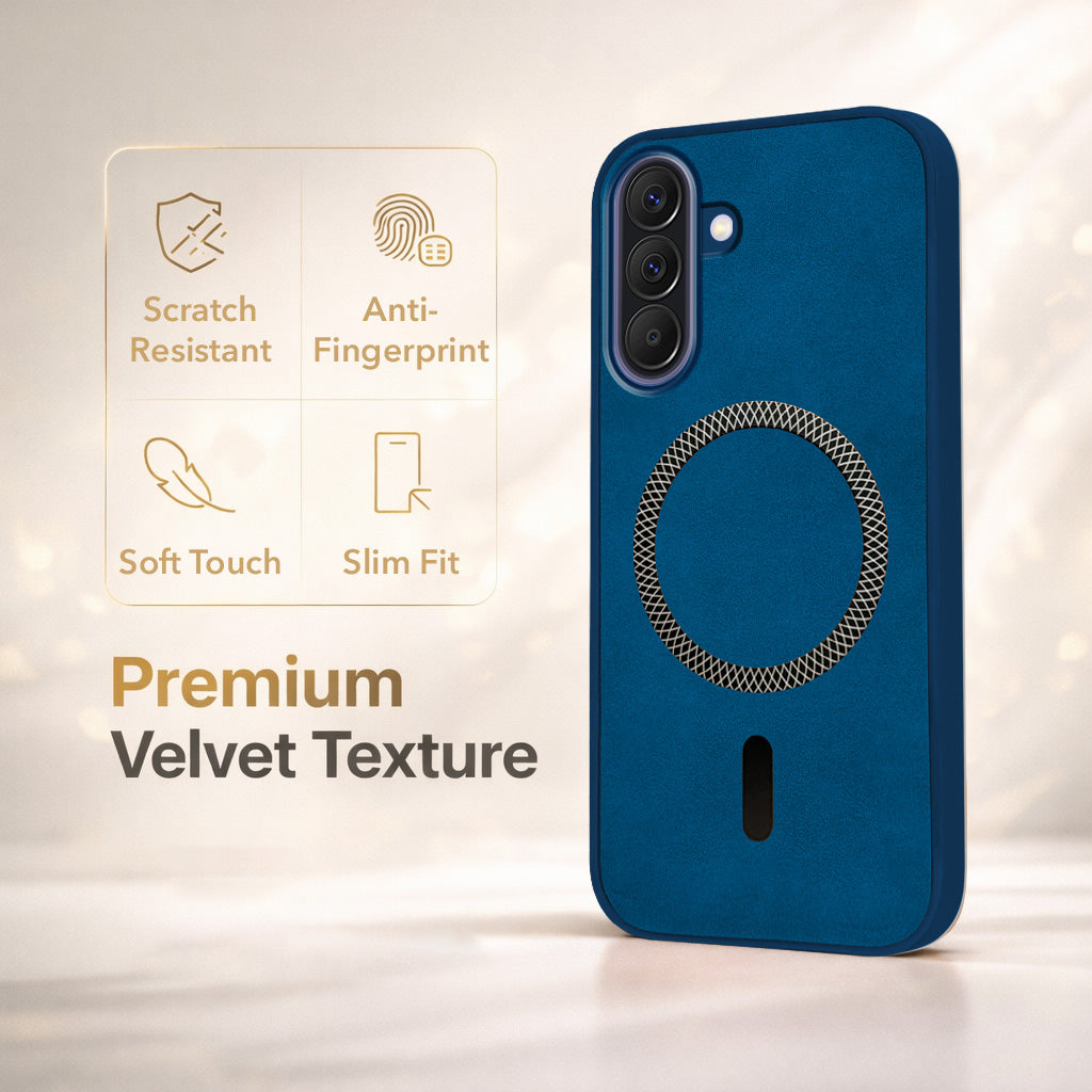 For Samsung Galaxy A57 5G Back Cover Case Leather Finish (MagSafe Compatible Wireless Charging | Soft Touch | Camera Bump Protection)