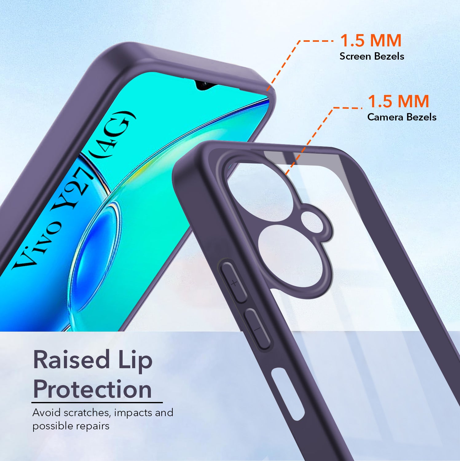 For Vivo Y27 Back Cover Case Ultra-Hybrid (Lifetime Anti Yellow | Anti Scratch | Crystal Clear Shockproof)