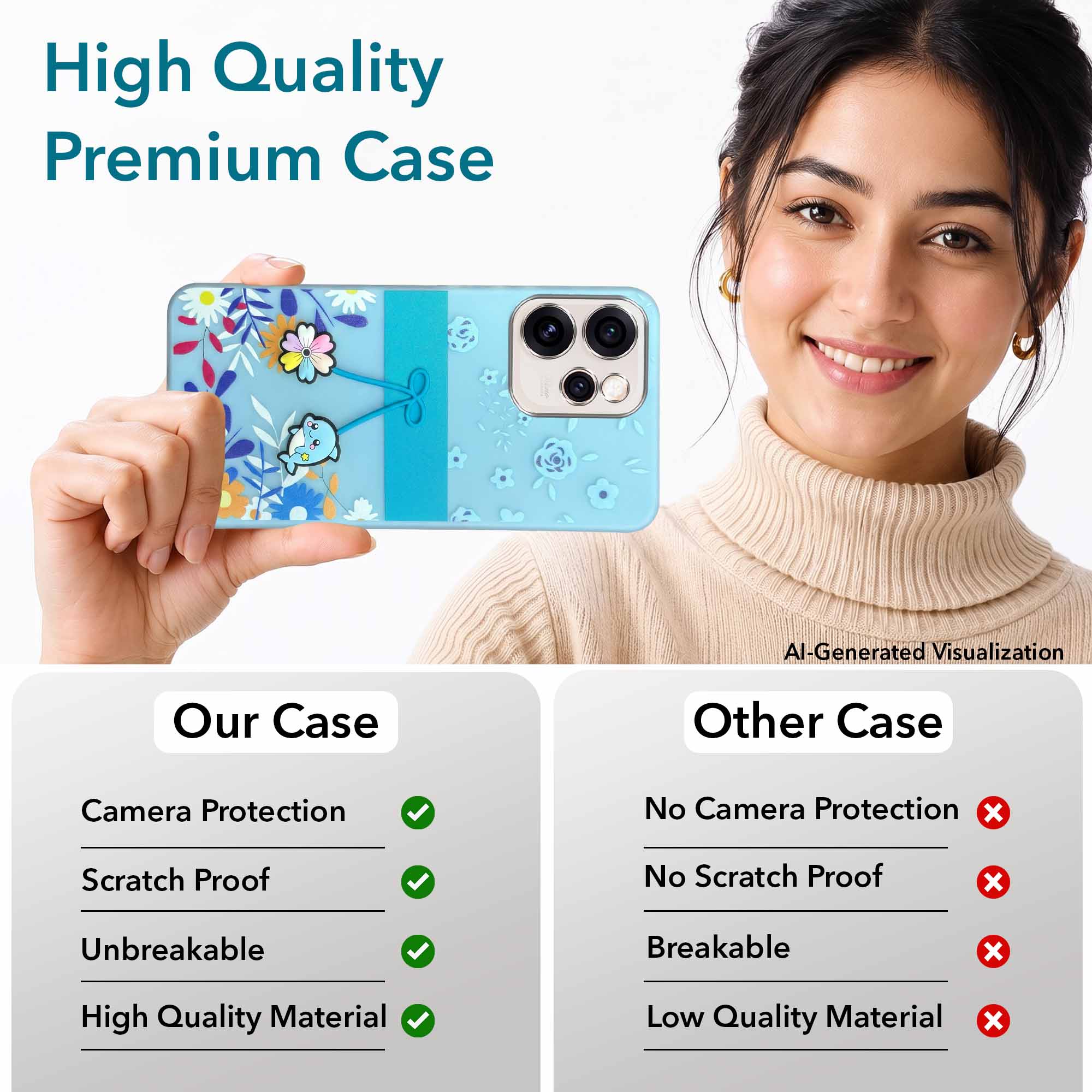 For Oppo Reno15 Pro 5G | Oppo Reno 15 Pro 5G Back Cover Case (3D Cute Cartoons | Hard Back Side Soft | Matte Premium Finish | HD Printing)