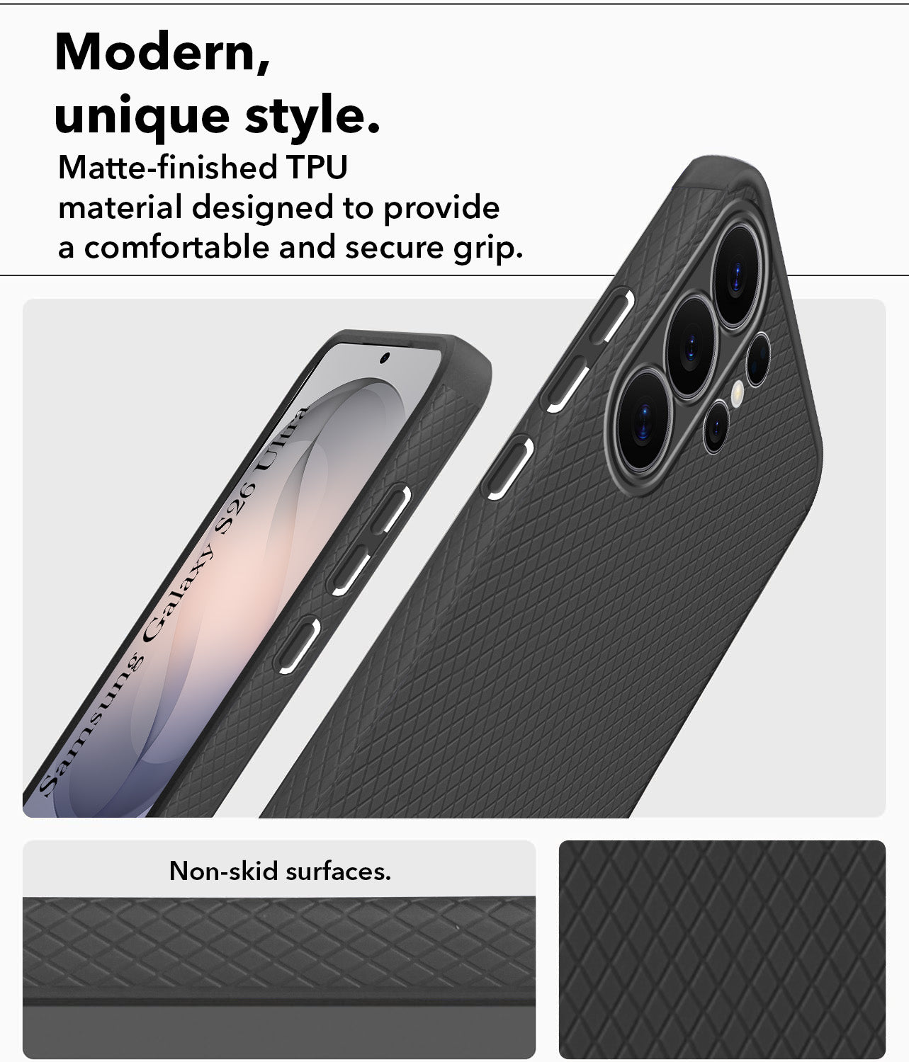 For Samsung Galaxy S26 Ultra Back Cover Case Liquid Silicone (Camera Protection | Side Grip Texture | Soft and Flexible)
