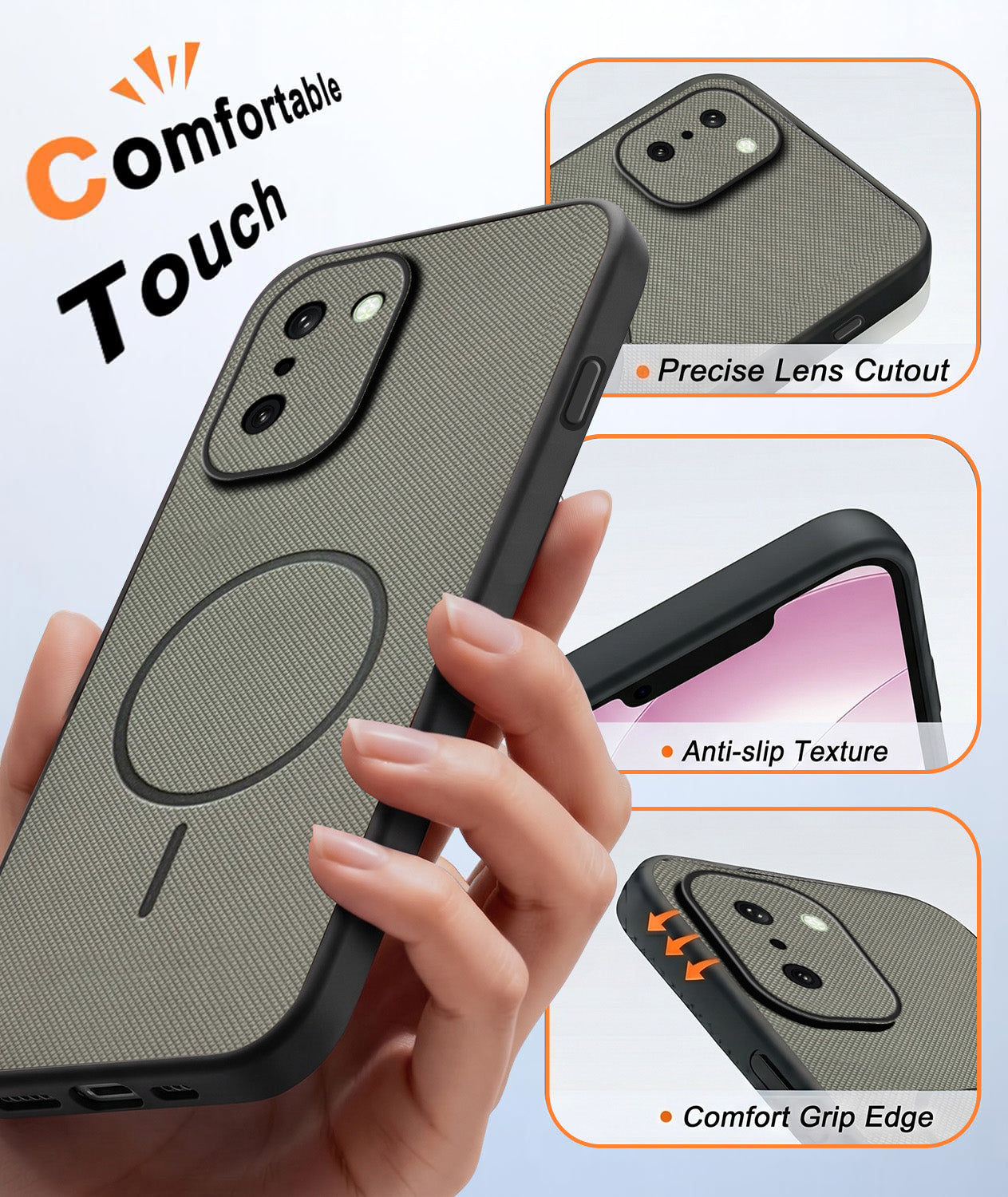 For OnePlus 15R Back Cover Case PU Leather (Texture Grip Design | Professional Minimalist | Camera Protection | Soft and Flexible)
