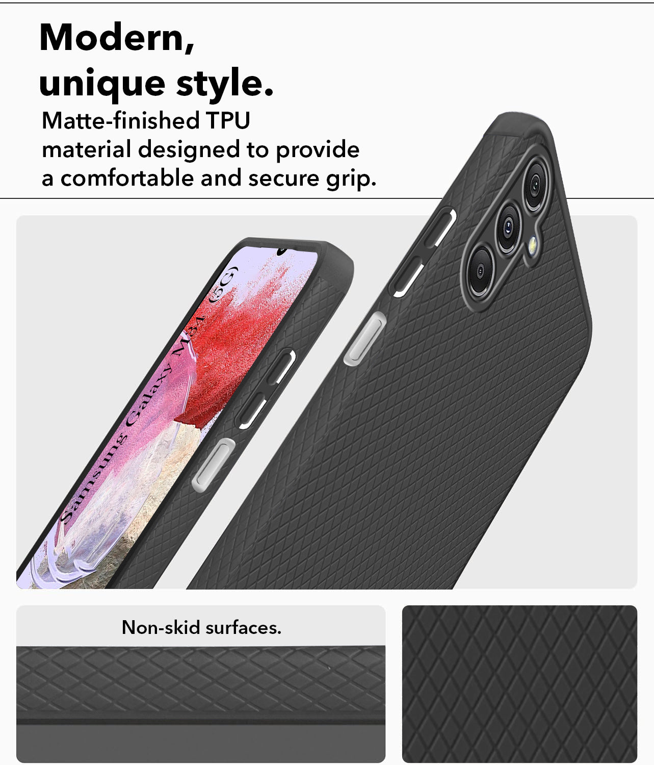 For Samsung Galaxy M34 5G Back Cover Case (Liquid Silicone | Side Grip | Camera Protection)
