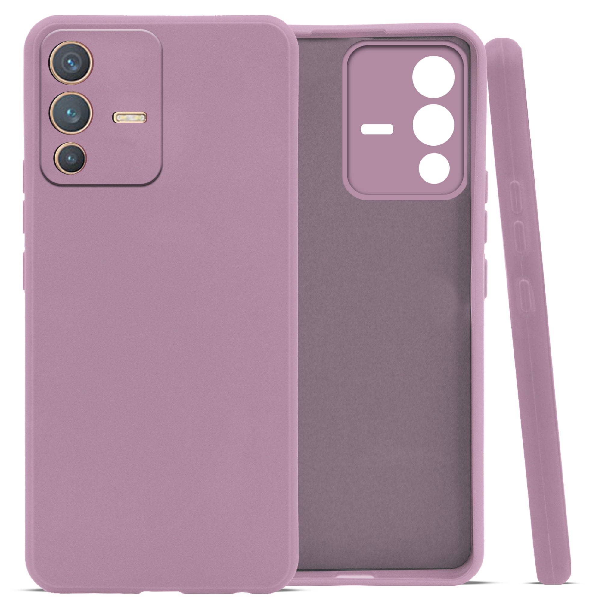 For Vivo V23 5G  Back Cover Case ( Matte Finish Silicone with Inside Fiber cloth)