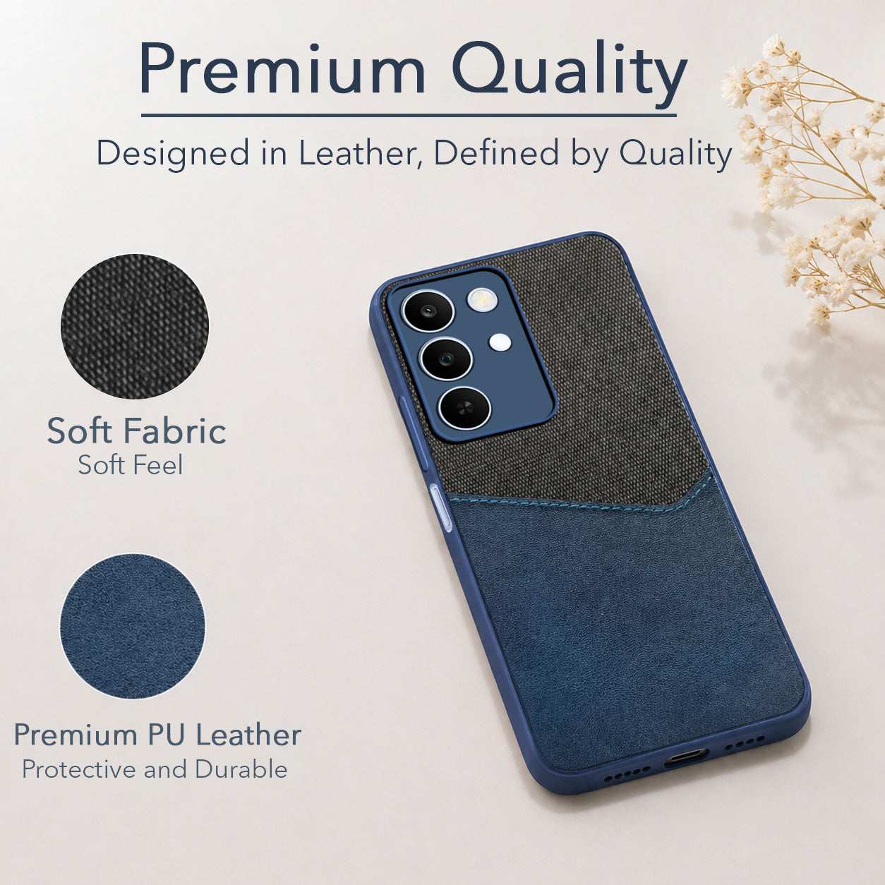 For Realme C83 5G Back Cover Case (Dual PU Leather Stitch | Professional Minimalist | Soft and Flexible)