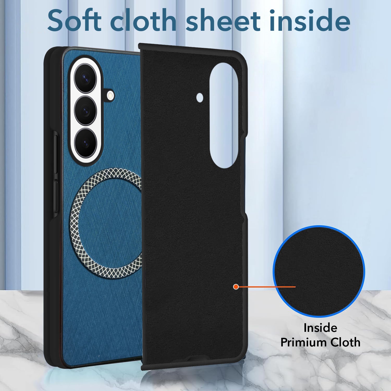 For Samsung Galaxy Z Fold 8 Ultra Back Cover Case Leather Finish (MagSafe Wireless Charging Compatible | Sleek and Professional)