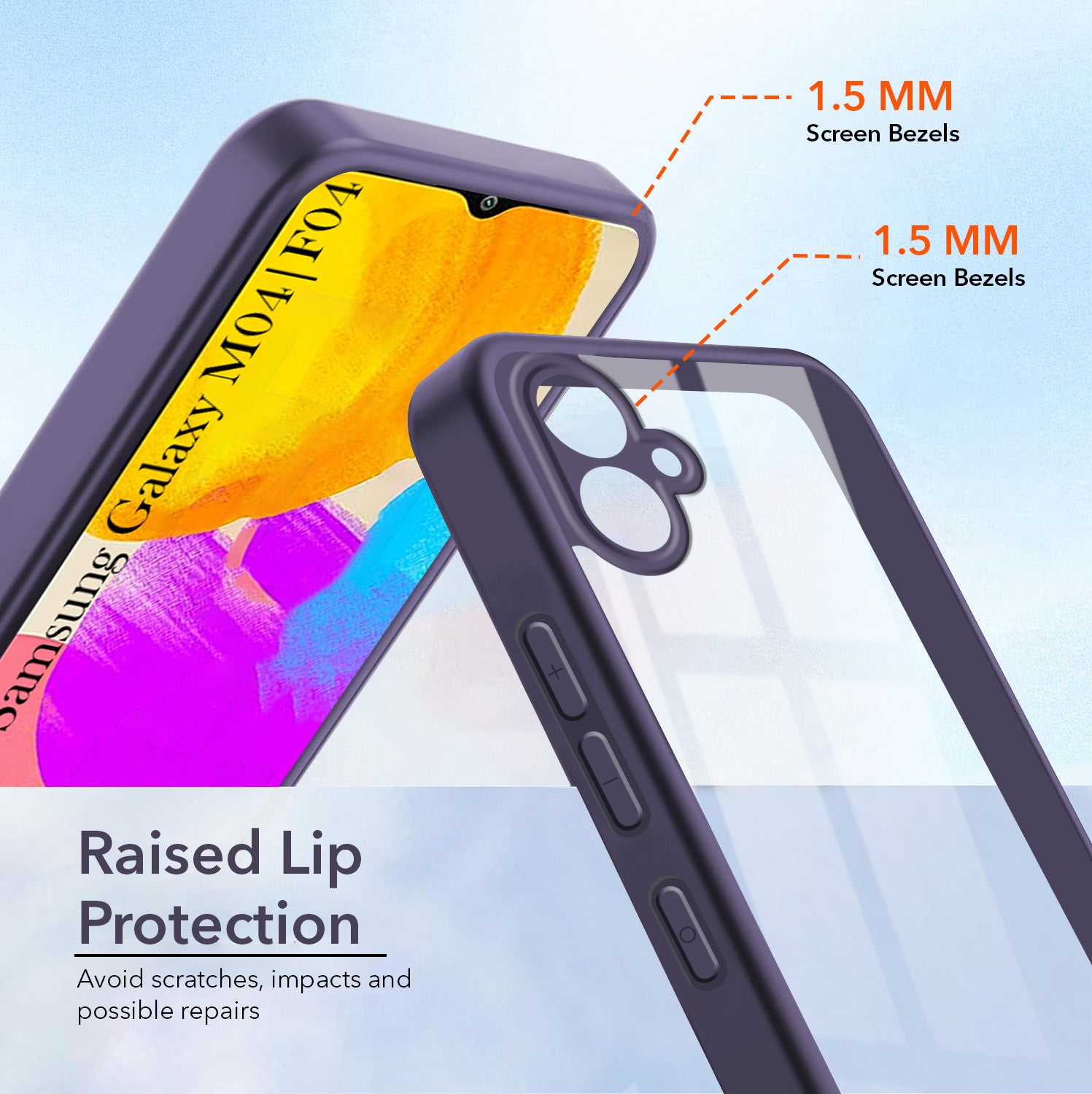 For Samsung Galaxy M04 | F04 Back Cover Case Ultra-Hybrid (Lifetime Anti Yellow | Anti Scratch | Crystal Clear Shockproof)