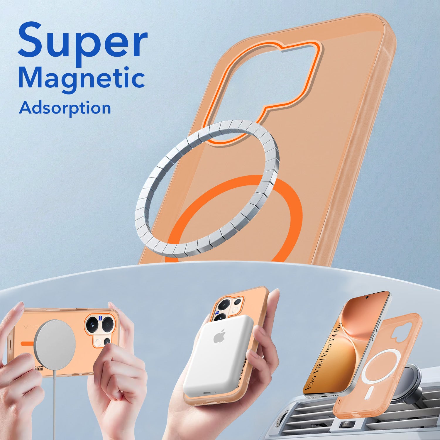 For Vivo V60 | Vivo T4 Pro Back Cover Case (Soft Touch | Camera Bump Protection | MagSafe Compatible | Matte Finish)