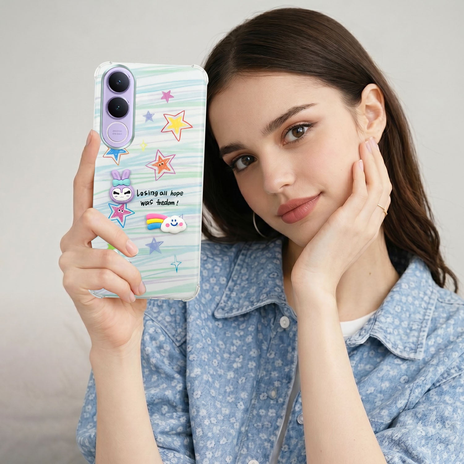 For Vivo V70 FE 5G Back Cover Case (3D Cute Cartoons | Hard Back Side Soft | Matte Premium Finish | HD Printing)