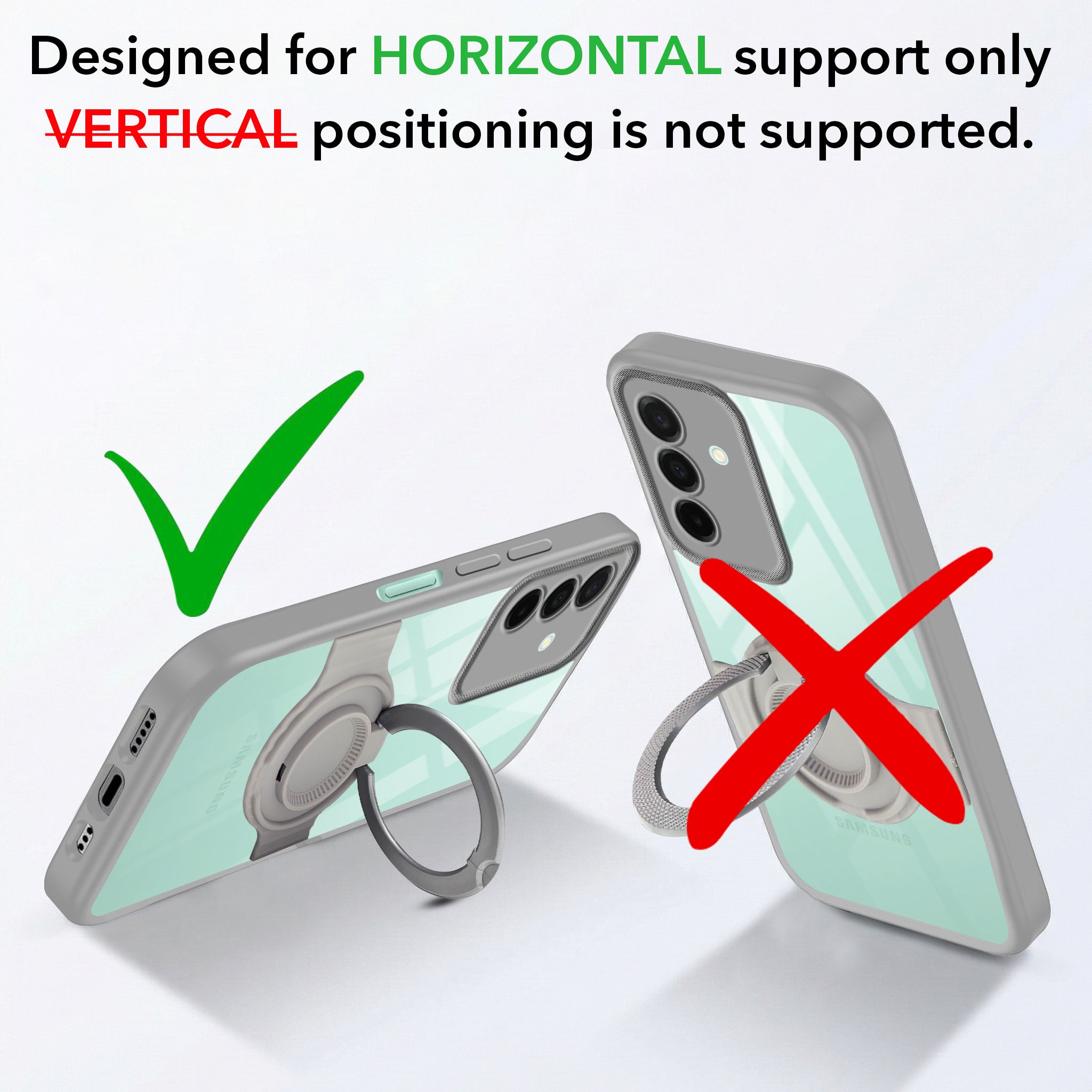 For Samsung Galaxy A26 5G Back Cover Case with stand (Built-in Ring Holder Kickstand | Lifetime Anti Yellow | Camera Protection)