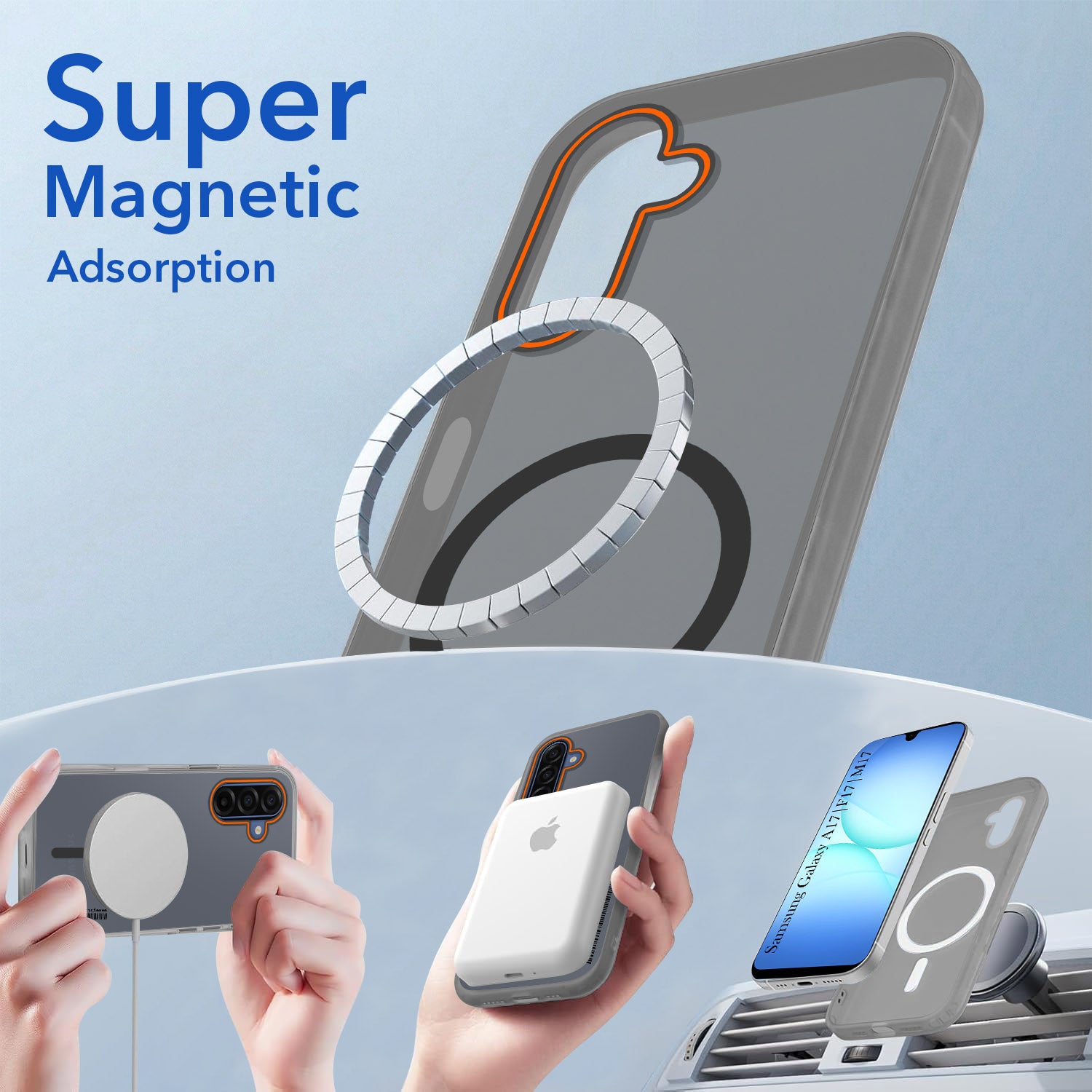 For Samsung Galaxy A17 | Samsung F17 | Samsung M17 5G Back Cover Case (Soft Touch | Camera Bump Protection | MagSafe Compatible | Matte Finish)