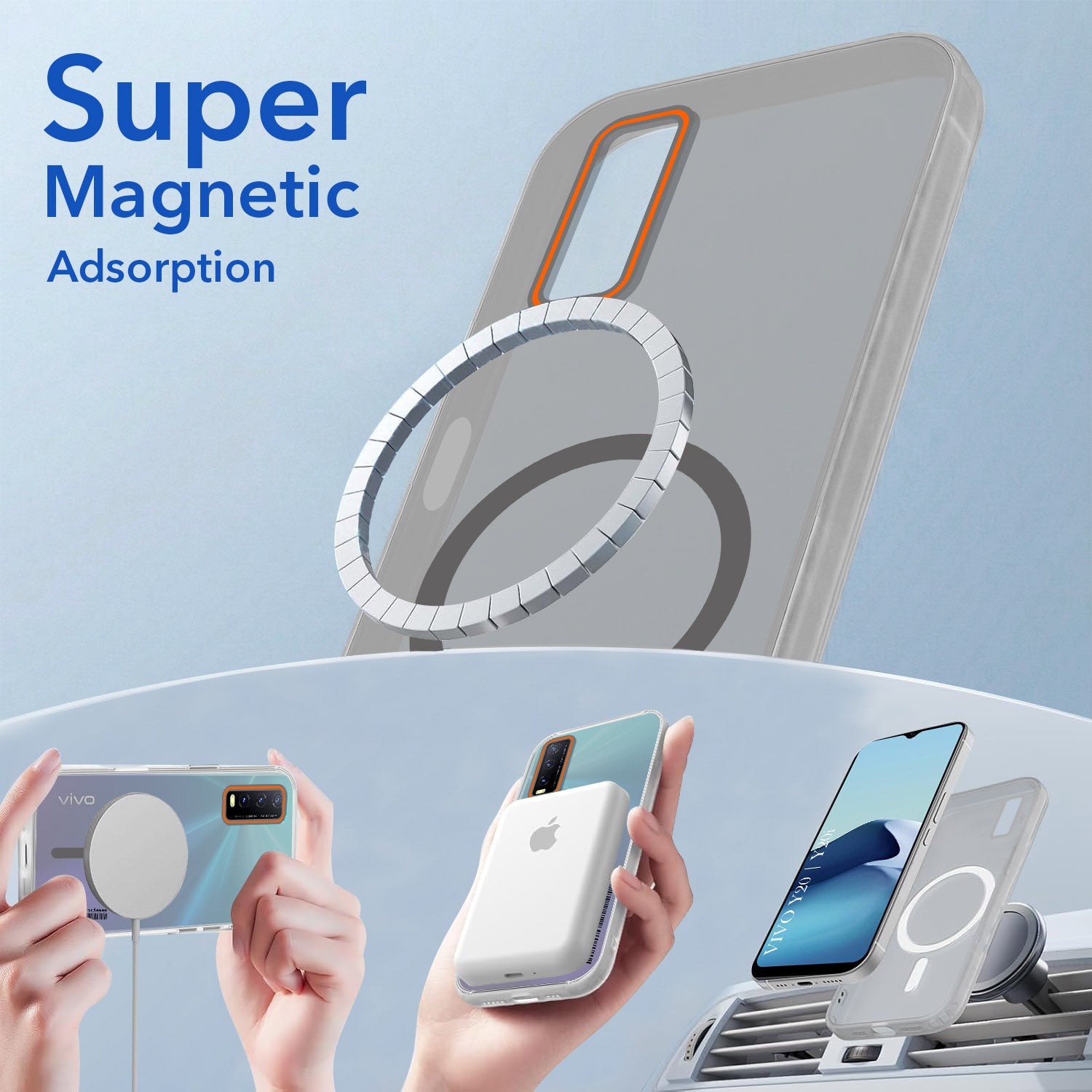For Vivo Y20 | Y20i Back Cover Case (Soft Touch | Camera Bump Protection | MagSafe Compatible | Matte Finish)