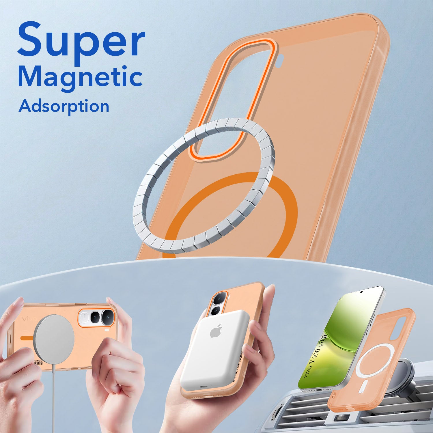 For Vivo Y400 Back Cover Case (Soft Touch | Camera Bump Protection | MagSafe Compatible | Matte Finish)