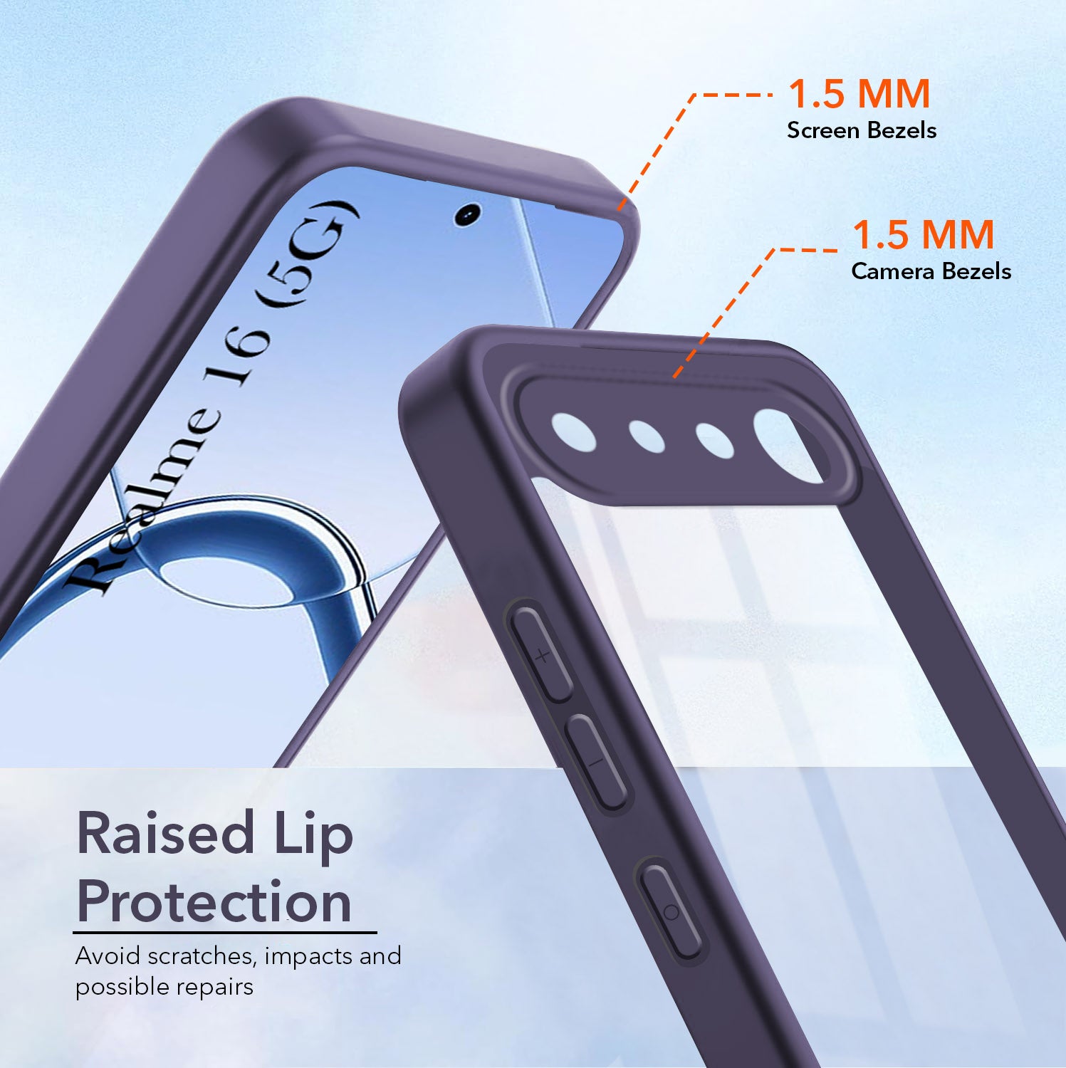 For Realme 16 Back Cover Case Ultra-Hybrid (Lifetime Anti Yellow | Anti Scratch | Crystal Clear Shockproof)