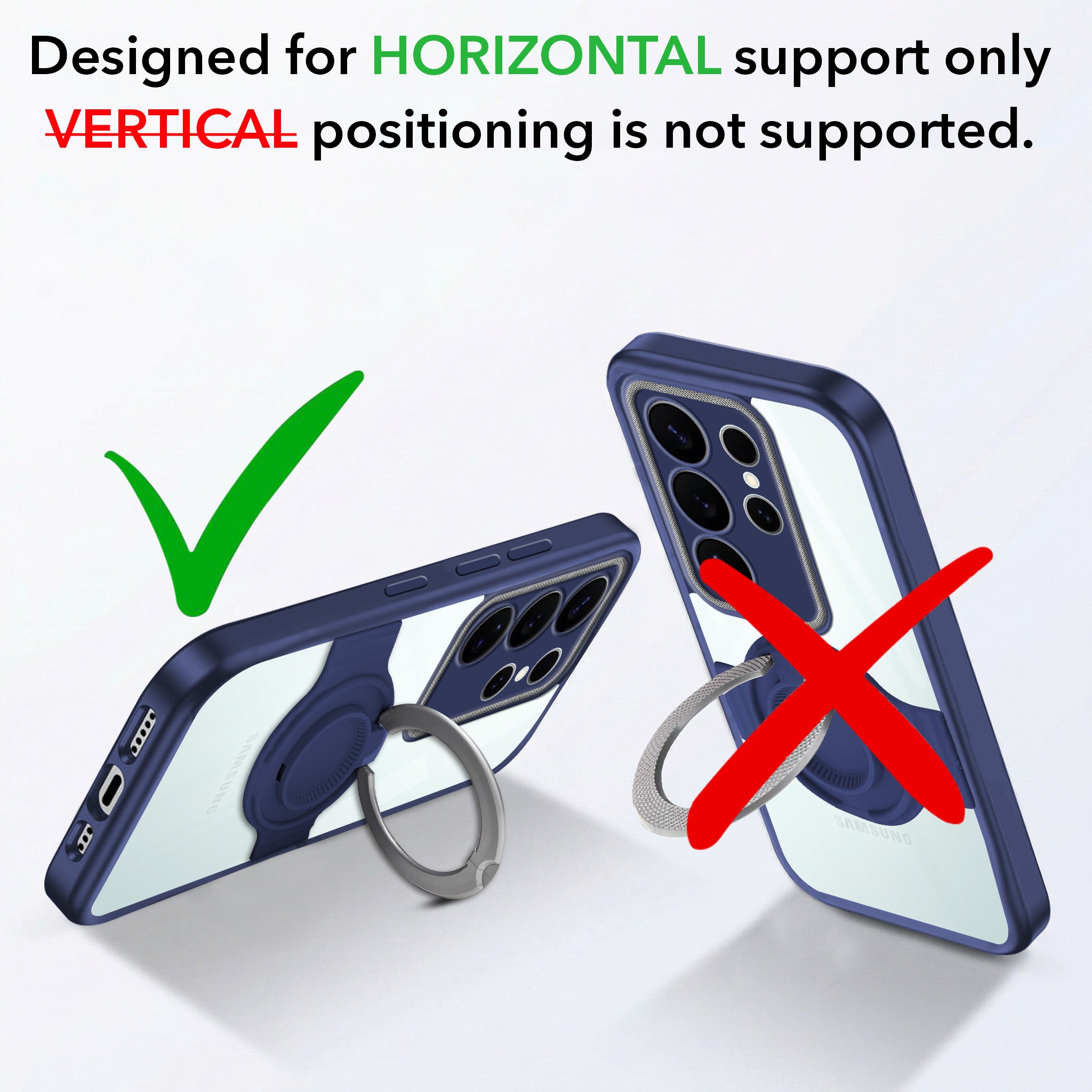 For Samsung Galaxy S26 Ultra Back Cover Case with stand (Built-in Ring Holder Kickstand | Lifetime Anti Yellow | Camera Protection)