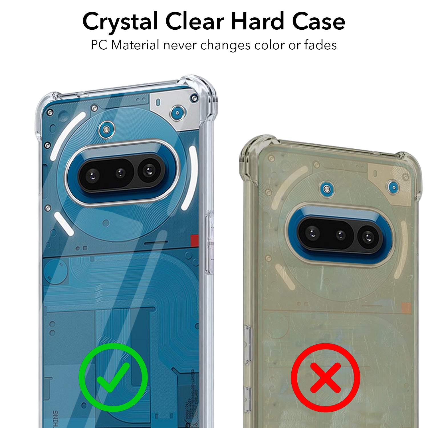 For Nothing Phone 3A 5G Shockproof Crystal-Clear Back Cover ( Drop & Camera Protection | Hard Polycarbonate)