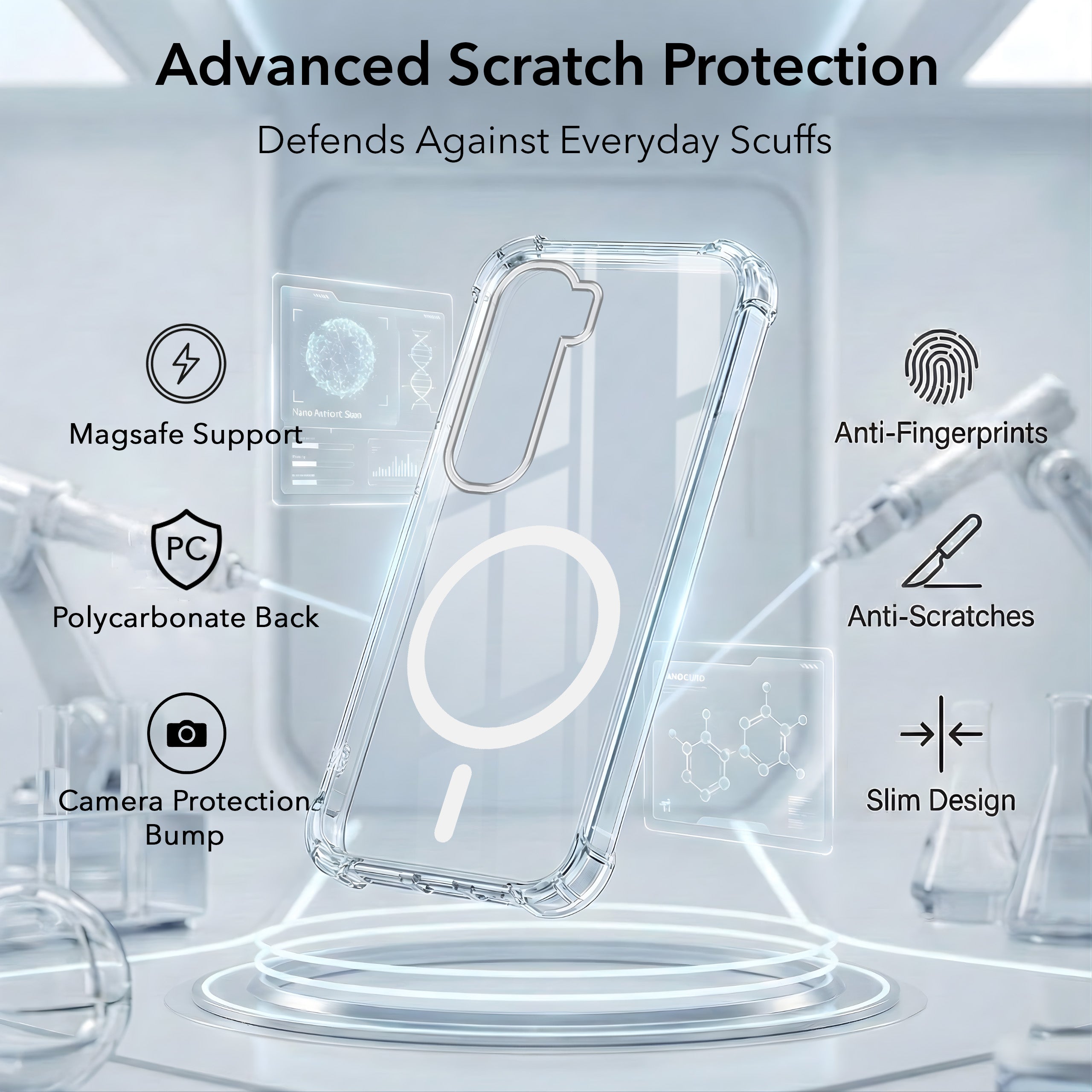 For Vivo Y400 Back Cover Shockproof Crystal-Clear (Magsafe Wireless Support | Drop & Camera Protection | Hard Polycarbonate)