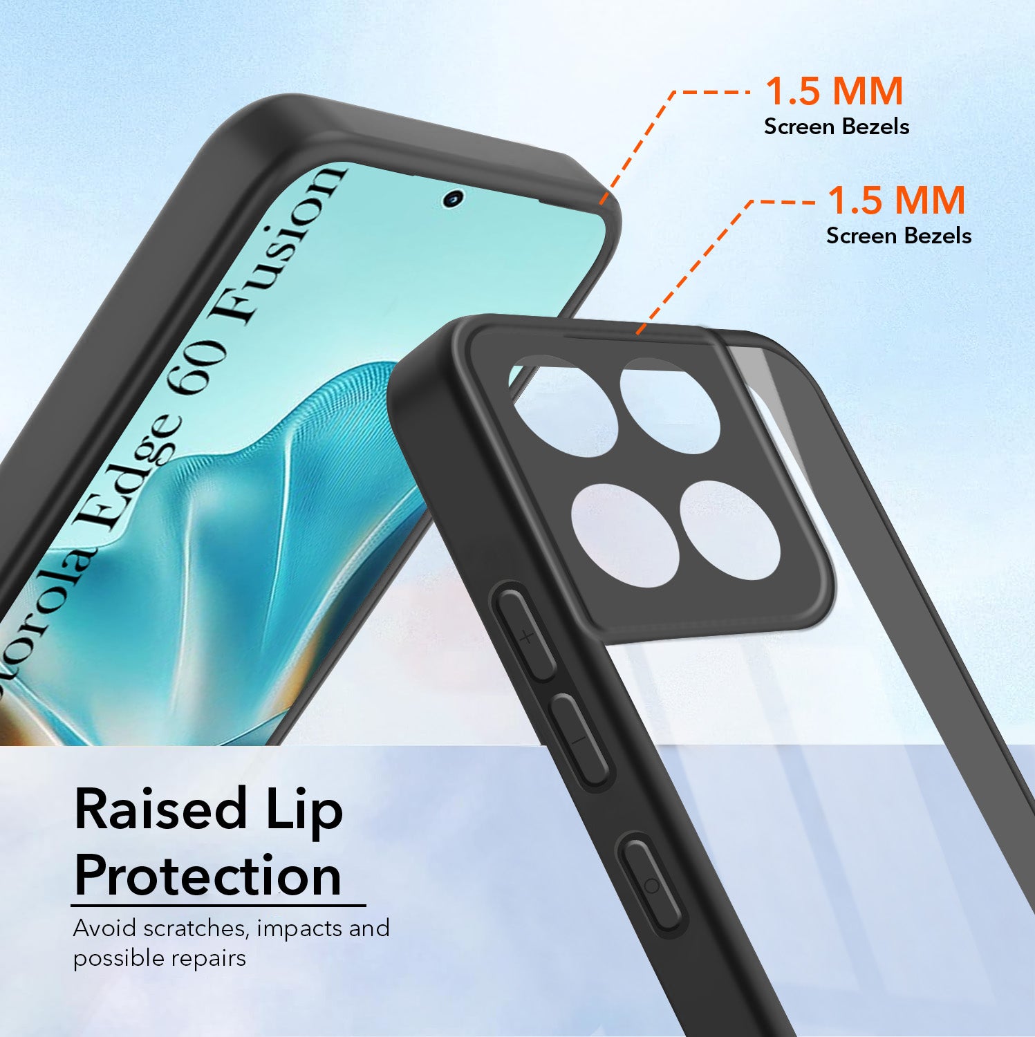 For Motorola Moto Edge 60 Fusion Back Cover Case  (Lifetime Anti Yellow | Anti Scratch | Crystal Clear Shockproof)