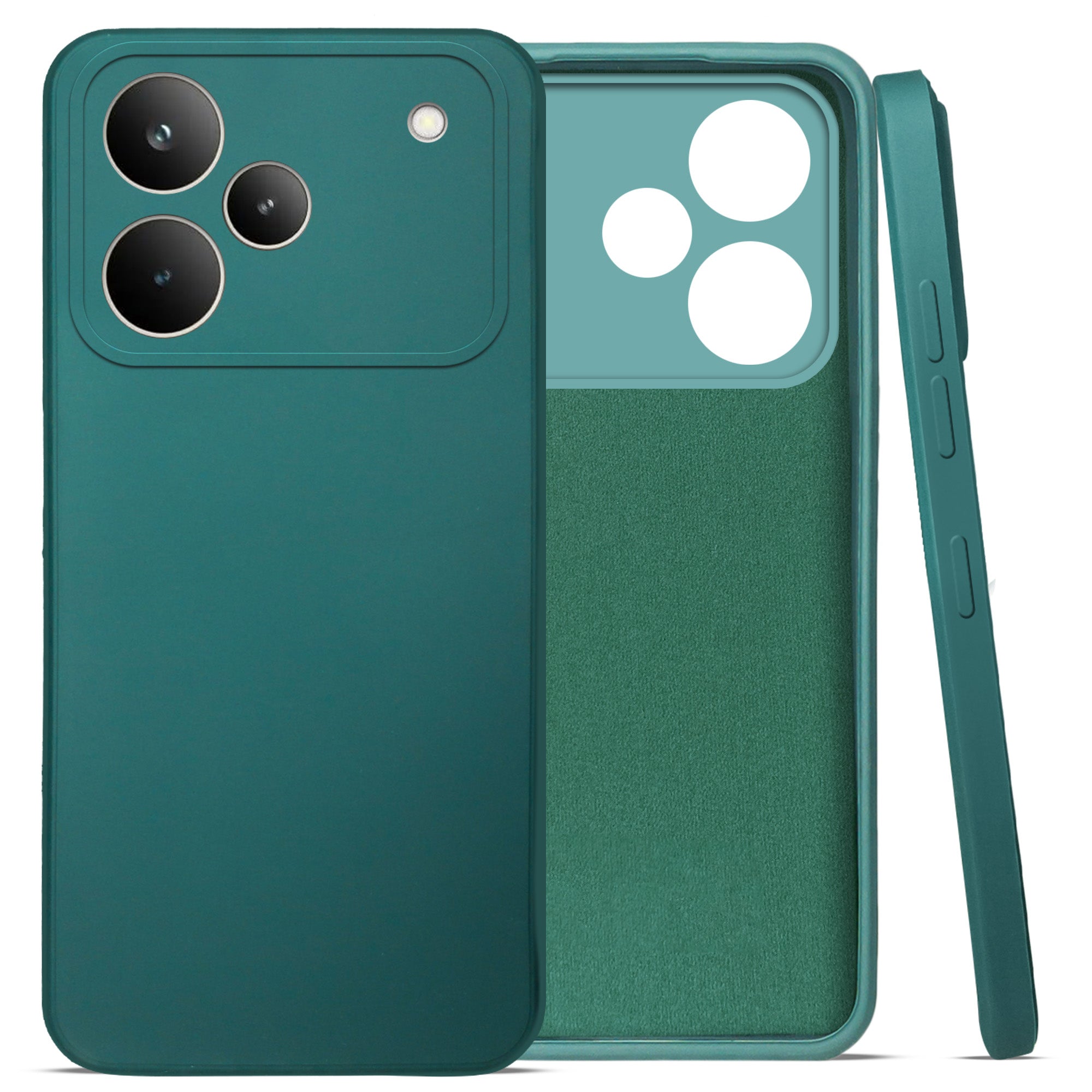 For Realme P4 Pro Back Cover Case (Matte Finish Silicone with Inside Fiber Cloth)