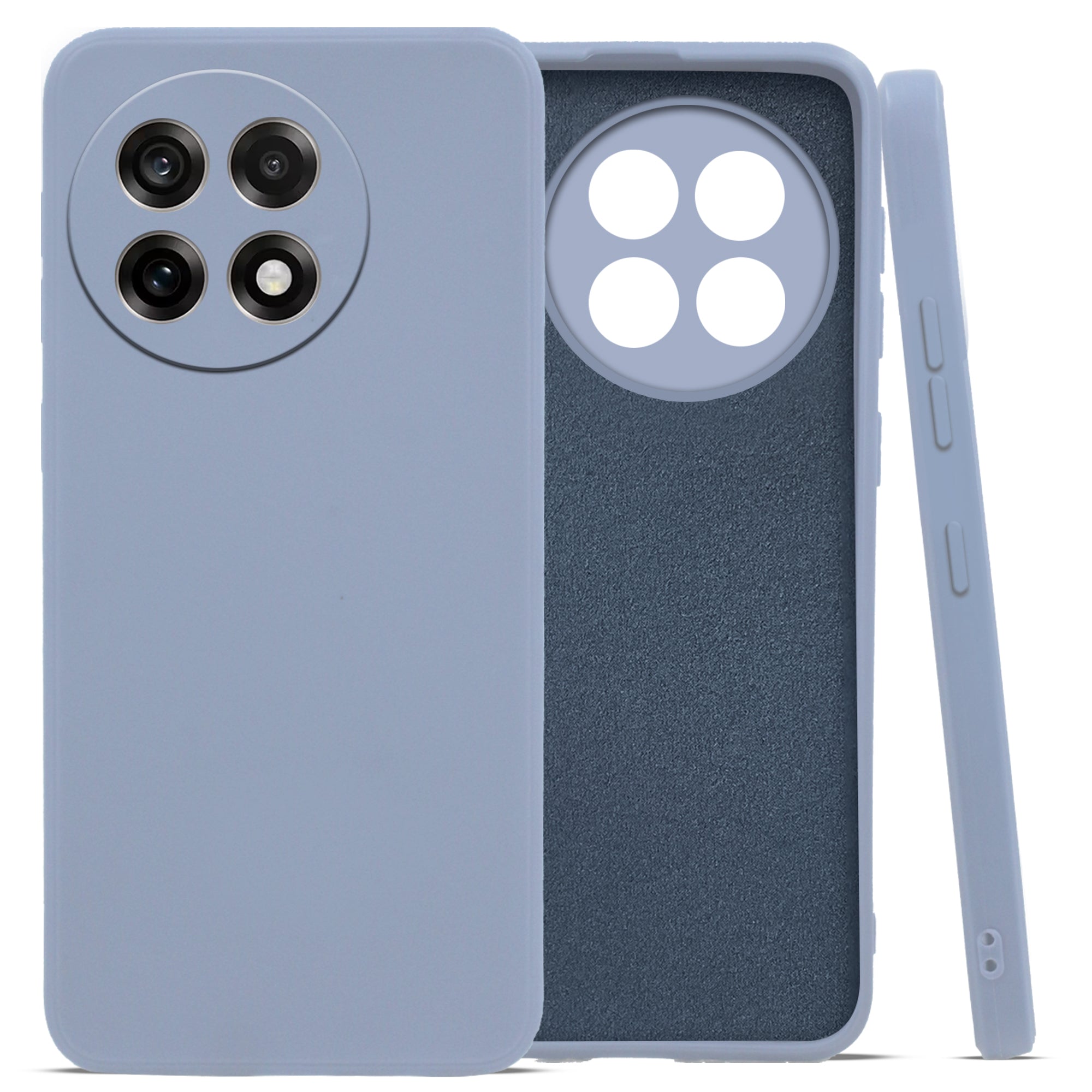 For OnePlus 13R Back Cover Case (Matte Finish Silicone with Inside Fiber cloth)