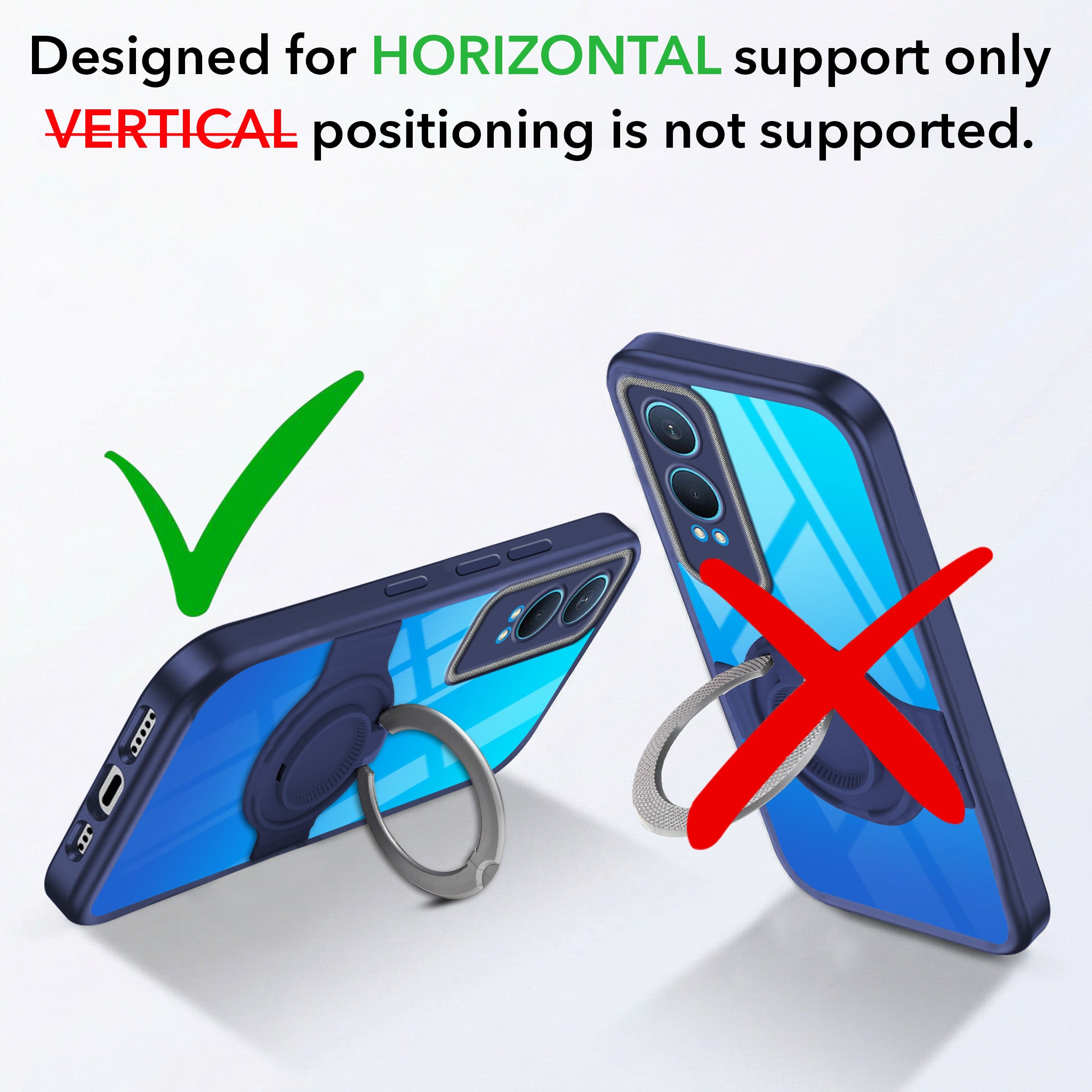 For OnePlus Nord CE 4 Lite Back Cover Case with stand (Built-in Ring Holder Kickstand | Lifetime Anti Yellow | Camera Protection)