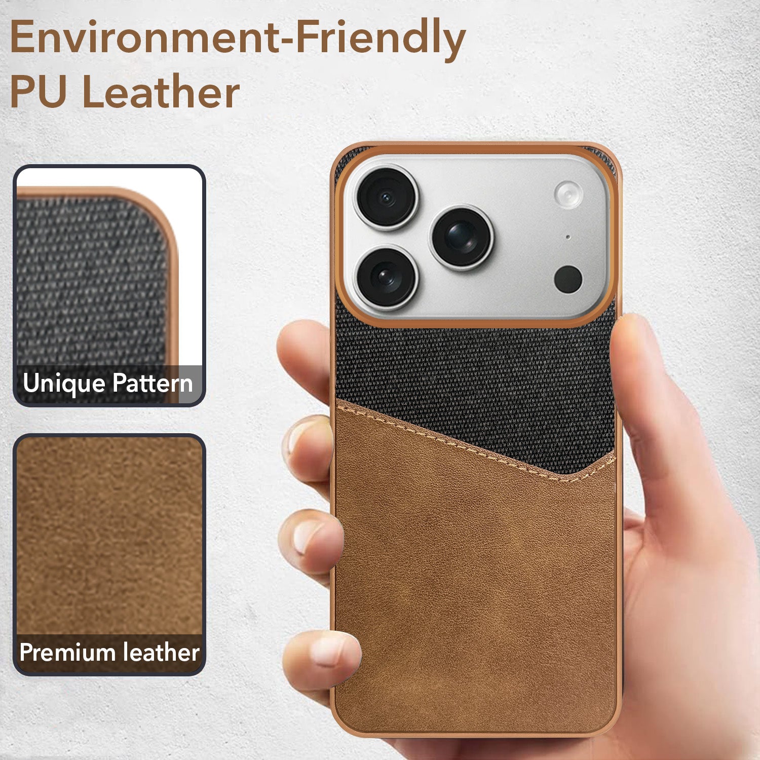 For Apple iPhone 17 Pro Back Cover Case (Dual PU Leather Stitch | Professional Minimalist | Soft and Flexible)