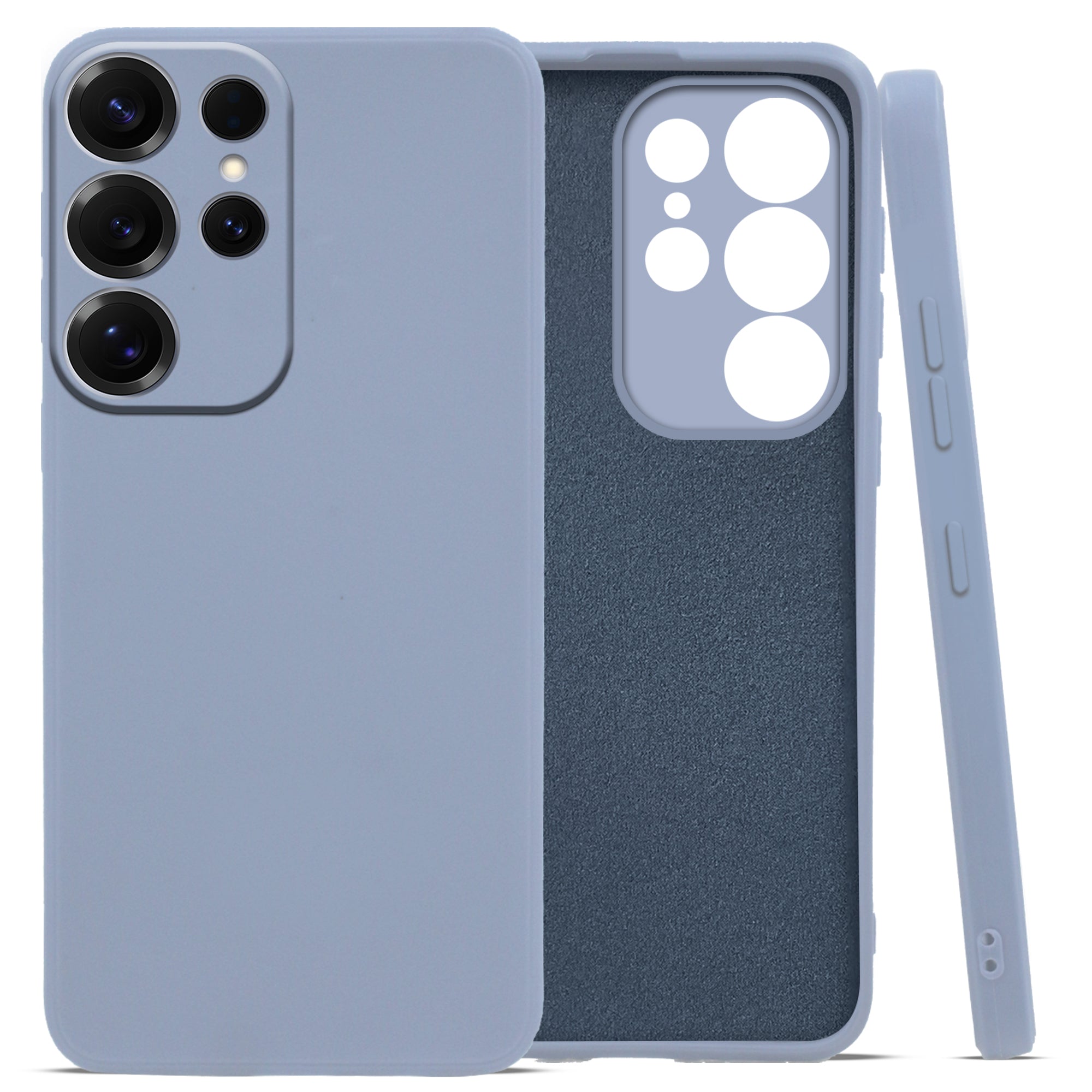 For Samsung Galaxy S25 Ultra Back Cover Case ( Matte Finish Silicone with Inside Fiber cloth)