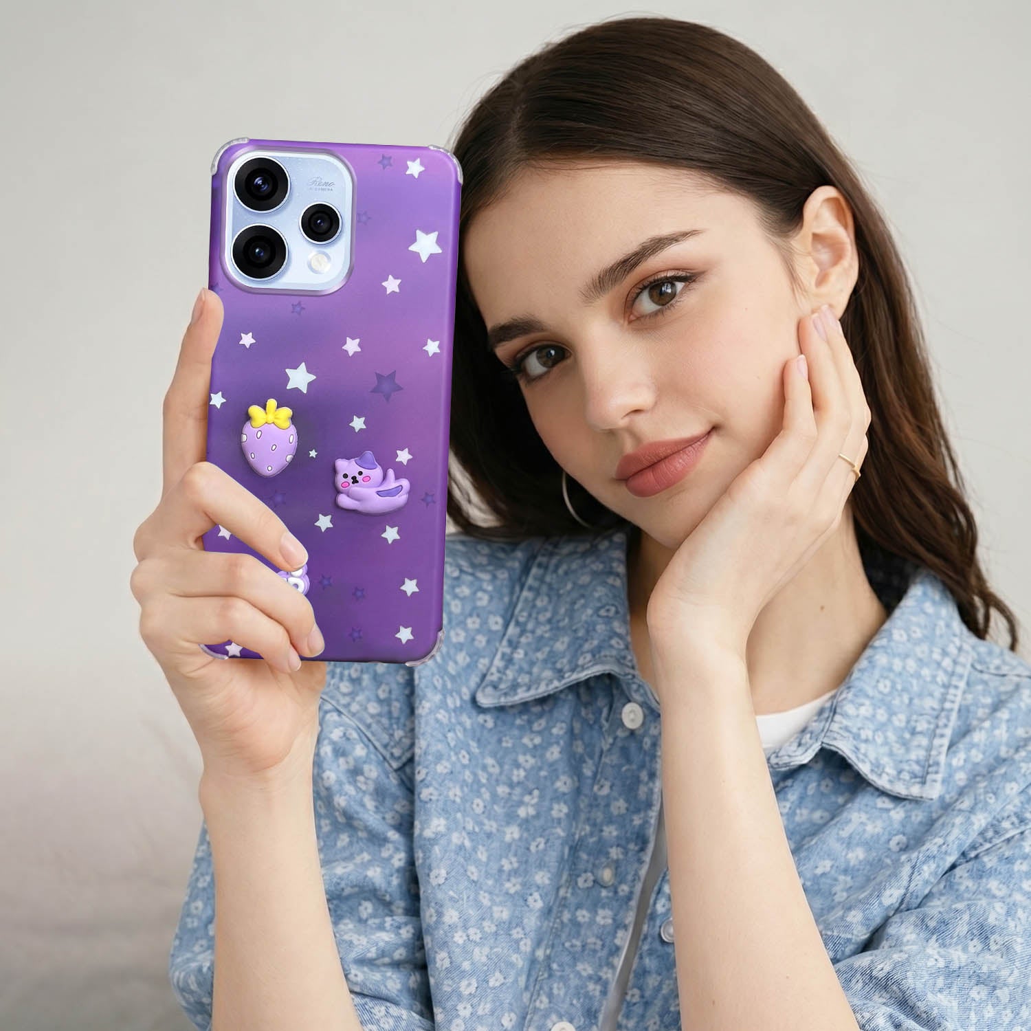 For Oppo Reno15 5G | Oppo Reno 15 5G Back Cover Case (3D Cute Cartoons | Hard Back Side Soft | Matte Premium Finish | HD Printing)