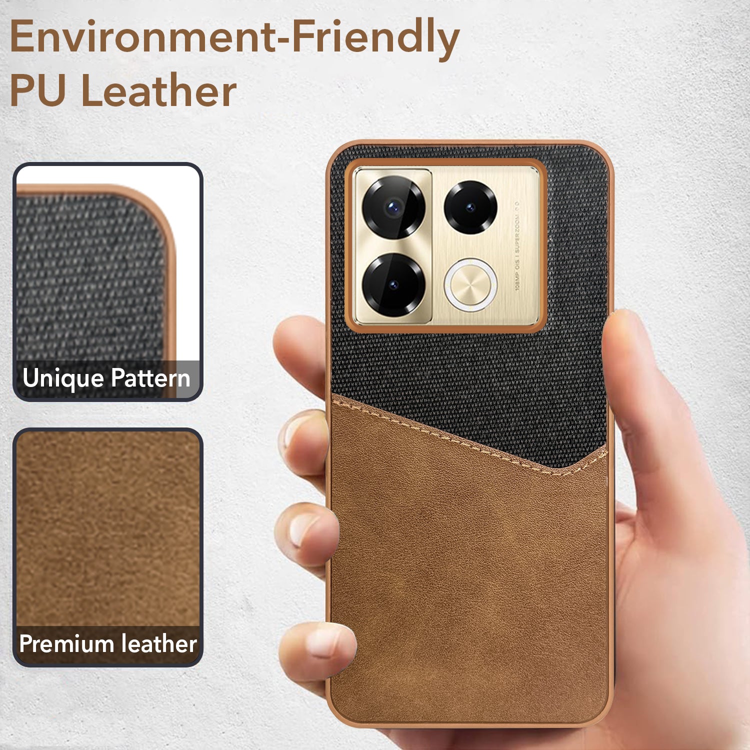 For Infinix Note 40 Pro 5G | Infinix Note 40 Pro Plus Back Cover Case (Dual PU Leather Stitch | Professional Minimalist | Soft and Flexible)