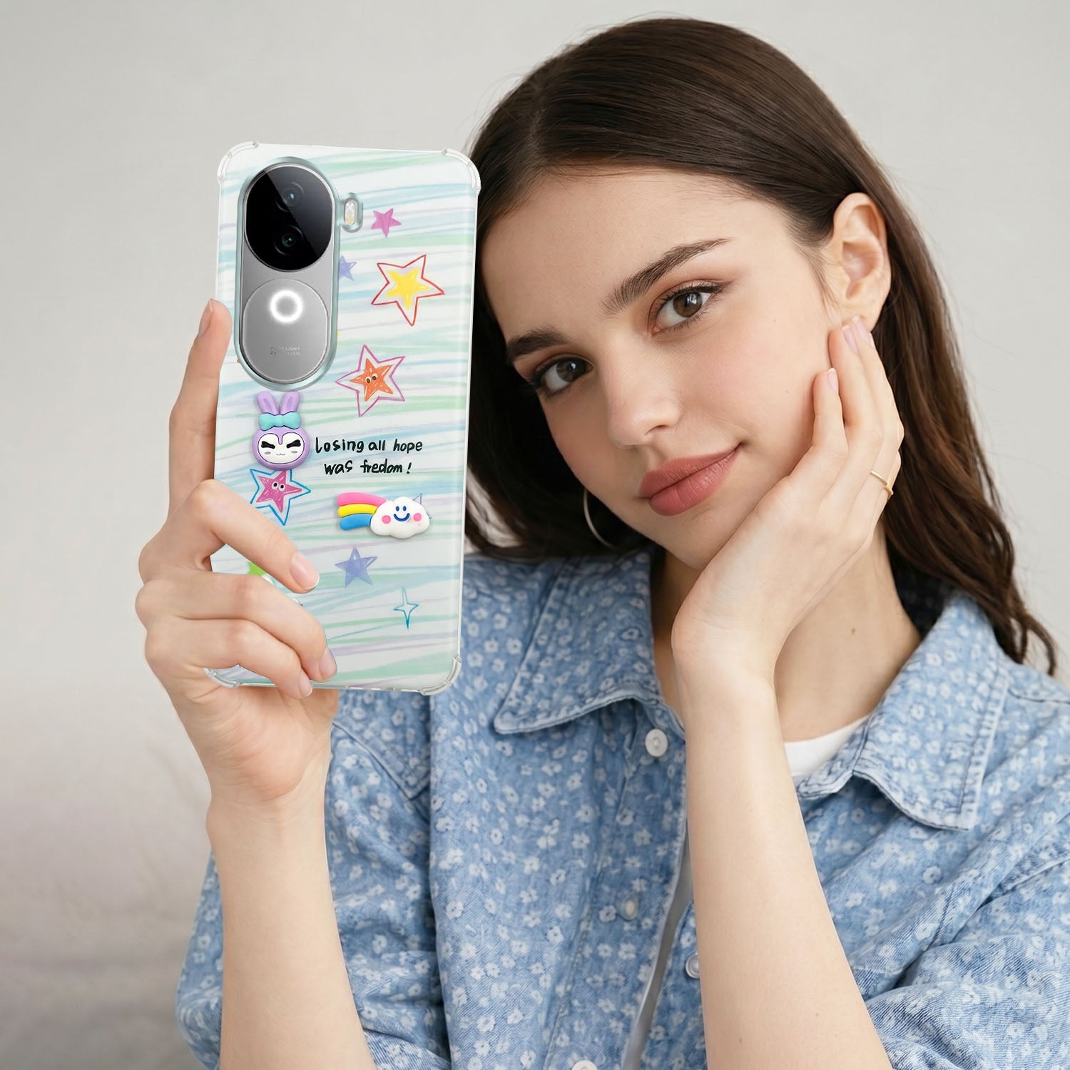 For Vivo iQOO Z9s Back Cover Case (3D Cute Cartoons | Hard Back Side Soft | Matte Premium Finish | HD Printing)