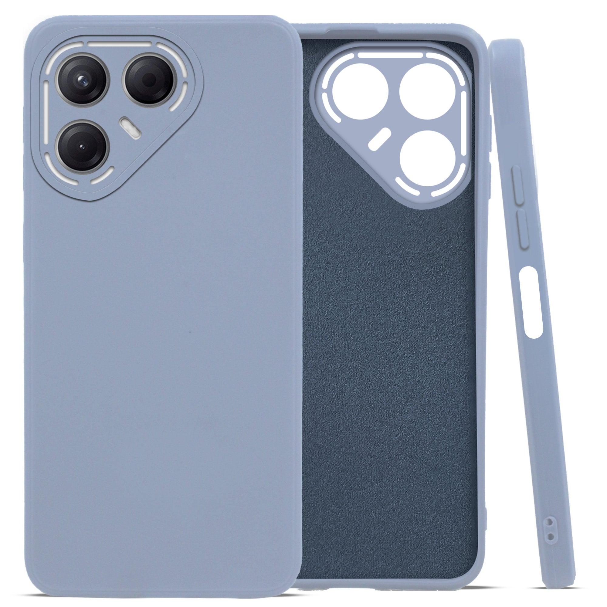 For Tecno Pova 7 5G Back Cover Case (Matte Finish Silicone with Inside Fiber Cloth)