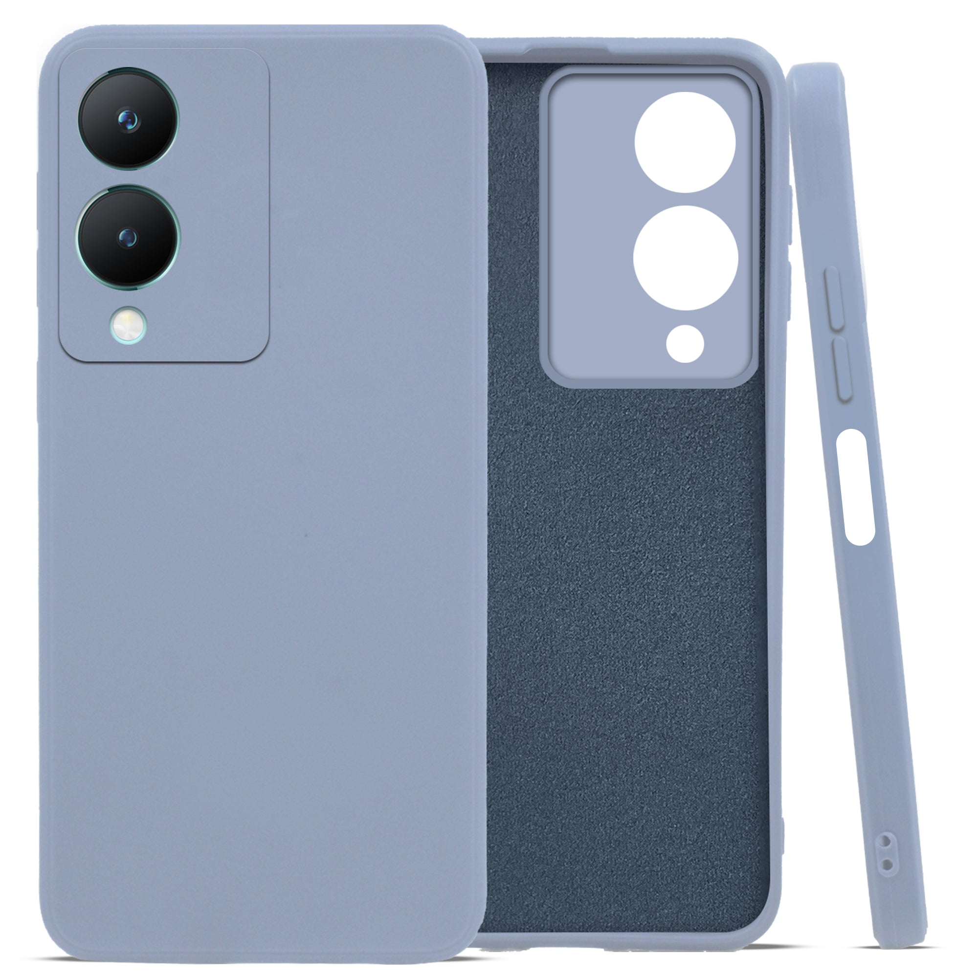 For VIVO Y28 5G Back Cover Case (Matte Finish Silicone with Inside Fiber Cloth |Black)