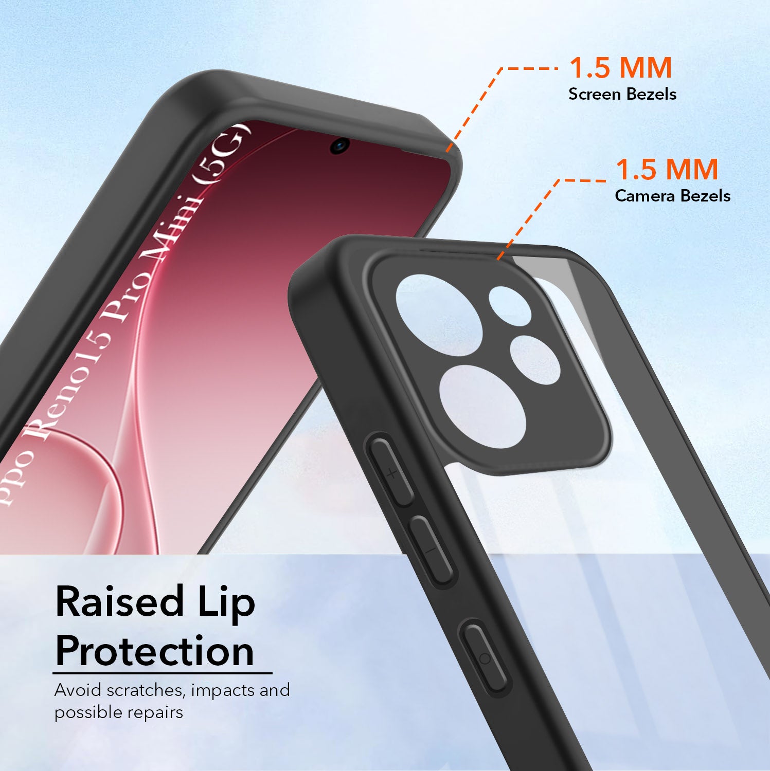 For Oppo Reno15 Pro Mini 5G | Oppo Reno 15 Pro Mini 5G Back Cover Case Ultra-Hybrid (Lifetime Anti Yellow | Anti Scratch | Crystal Clear Shockproof)