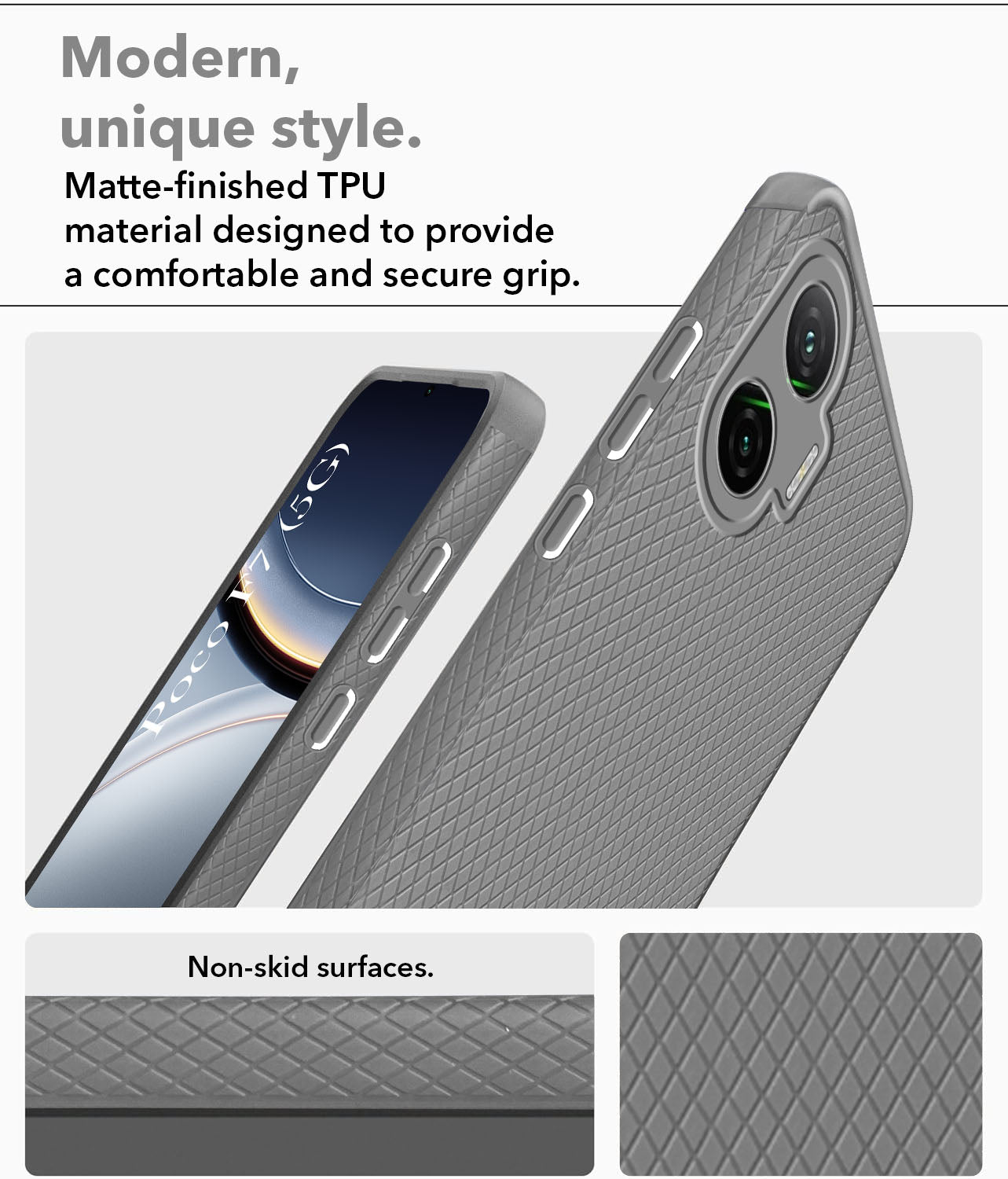 For Xiaomi Poco F7 5G Back Cover Case (Liquid Silicone | Side Grip | Camera Protection)