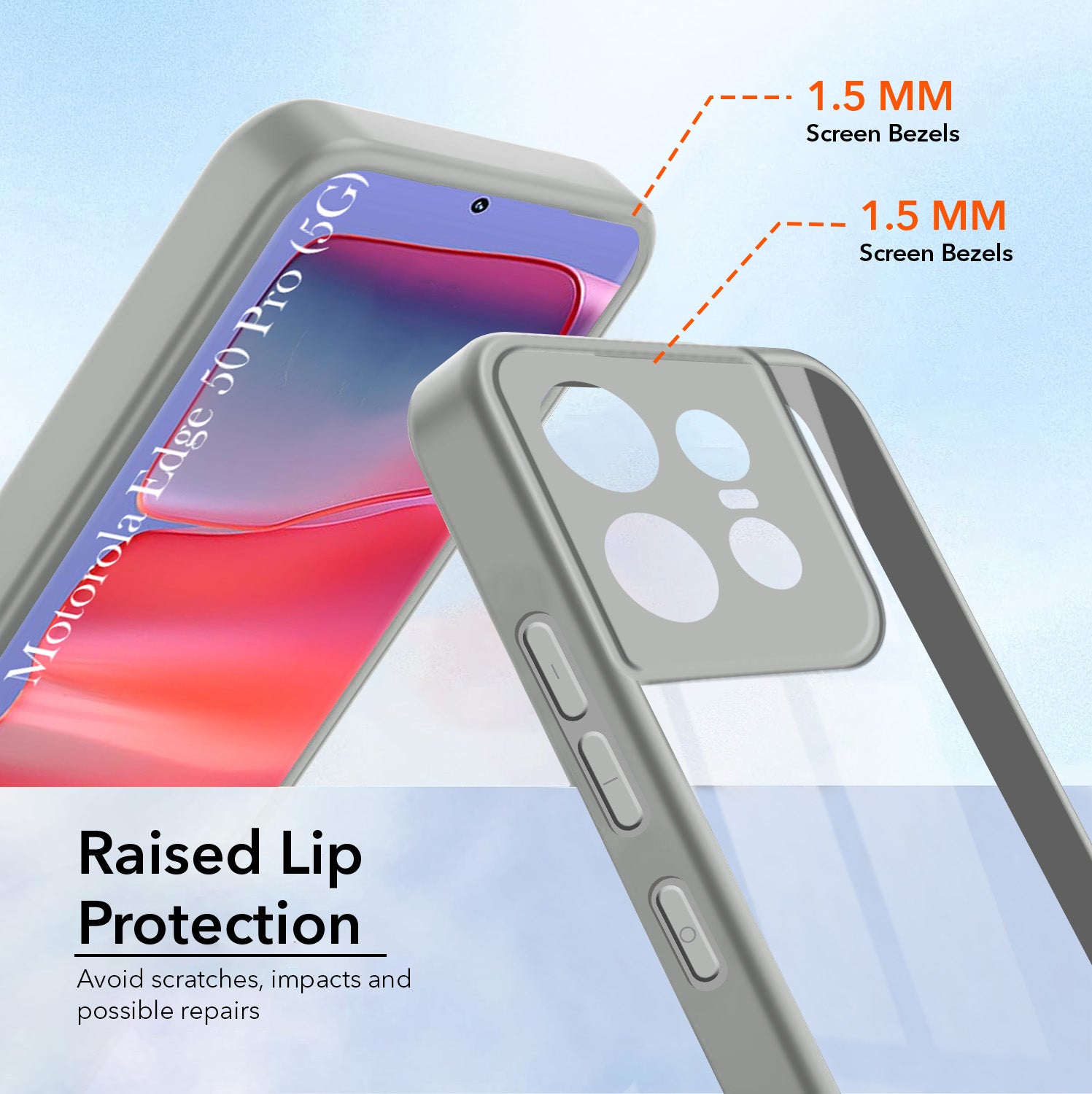 For Motorola Moto Edge 50 Pro Back Cover Case (Lifetime Anti Yellow | Anti Scratch | Crystal Clear Shockproof)
