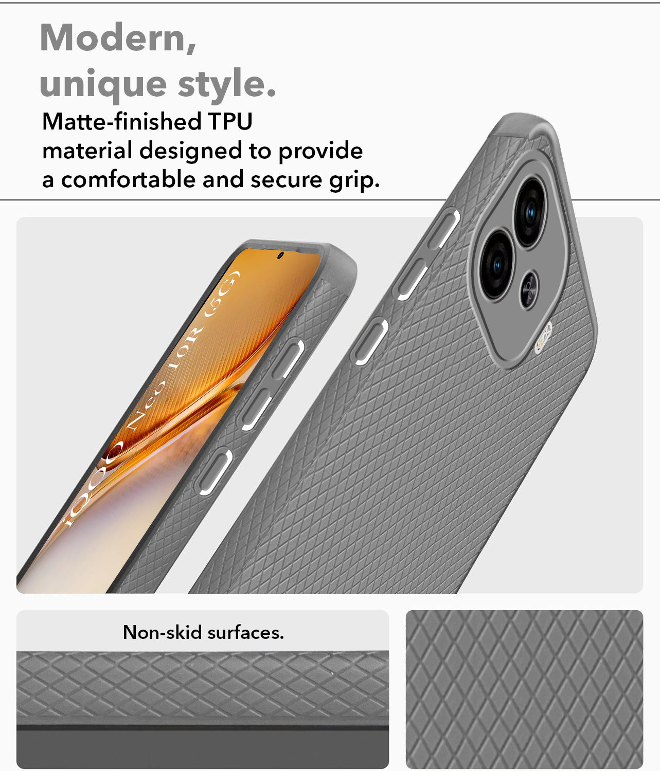For Vivo iQOO Neo 10R Back Cover Case Liquid Silicone (Camera Protection | Side Grip Texture | Soft and Flexible)