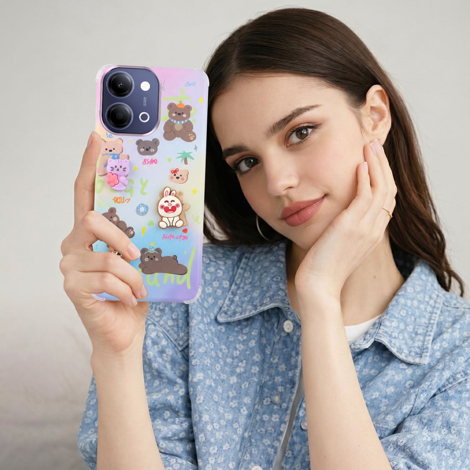 For Vivo iQOO Z11 Lite Back Cover Case (3D Cute Cartoons | Hard Back Side Soft | Matte Premium Finish | HD Printing)