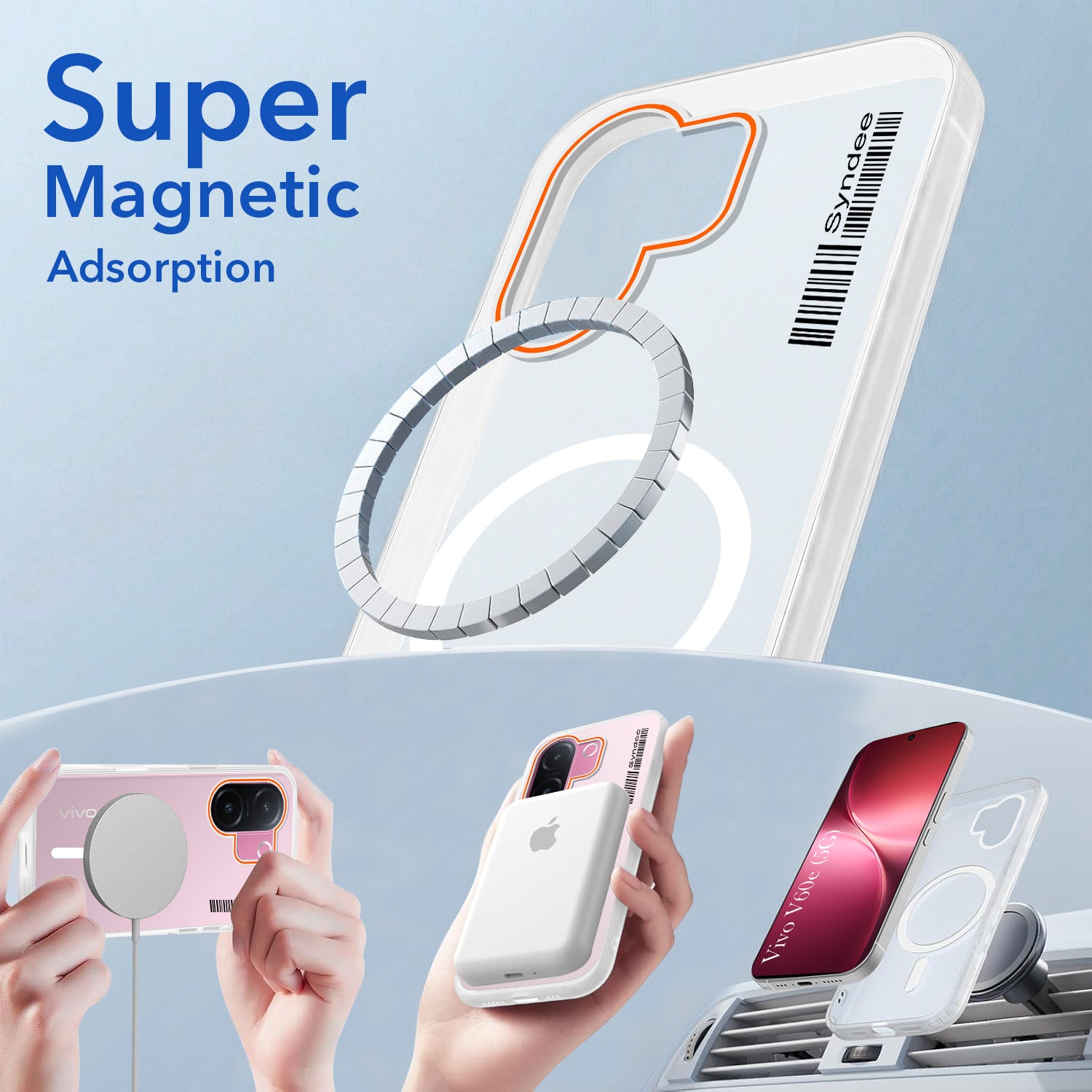 For Vivo V60e Back Cover Case (Soft Touch | Camera Bump Protection | MagSafe Compatible | Matte Finish)