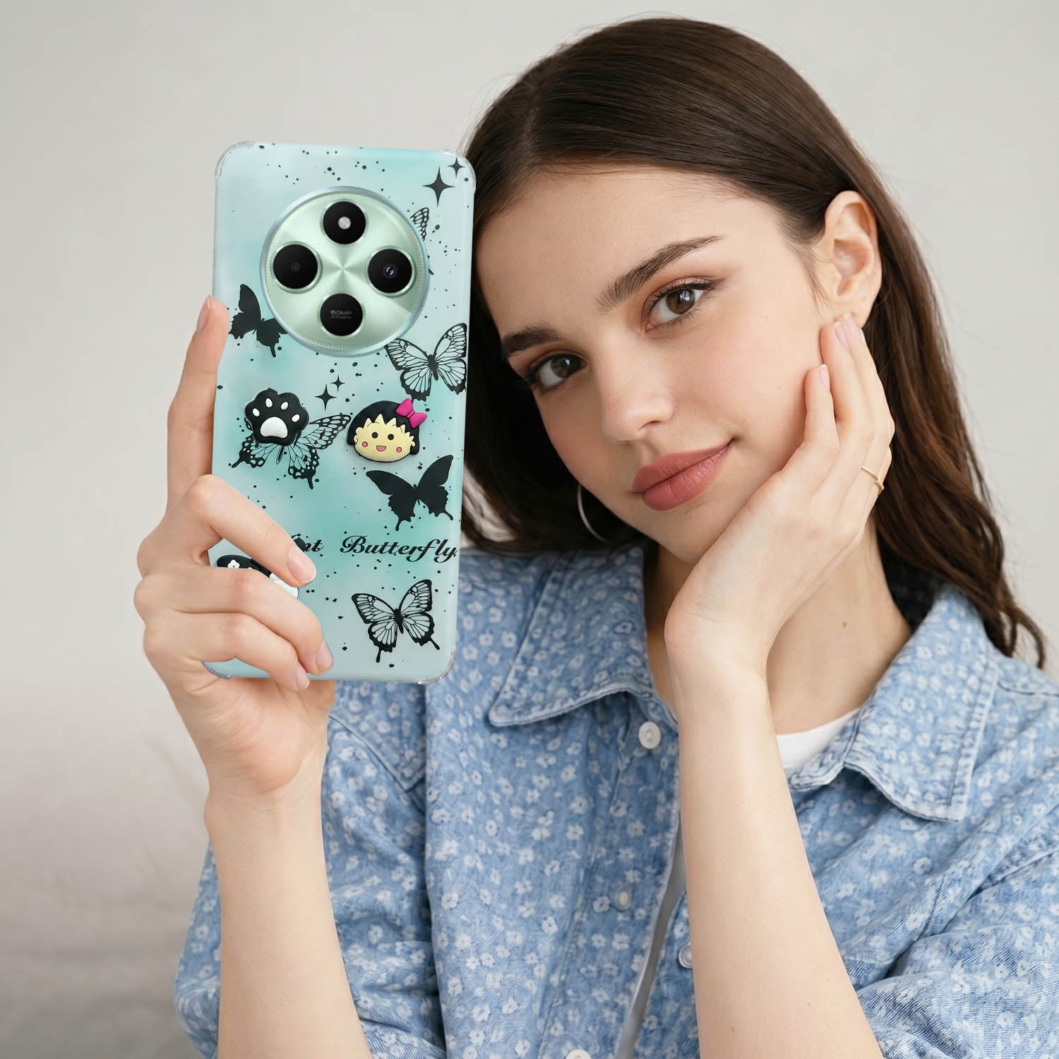 For Poco C75 | Poco M7 Back Cover Case (3D Cute Cartoons | Hard Back Side Soft | Matte Premium Finish | HD Printing)