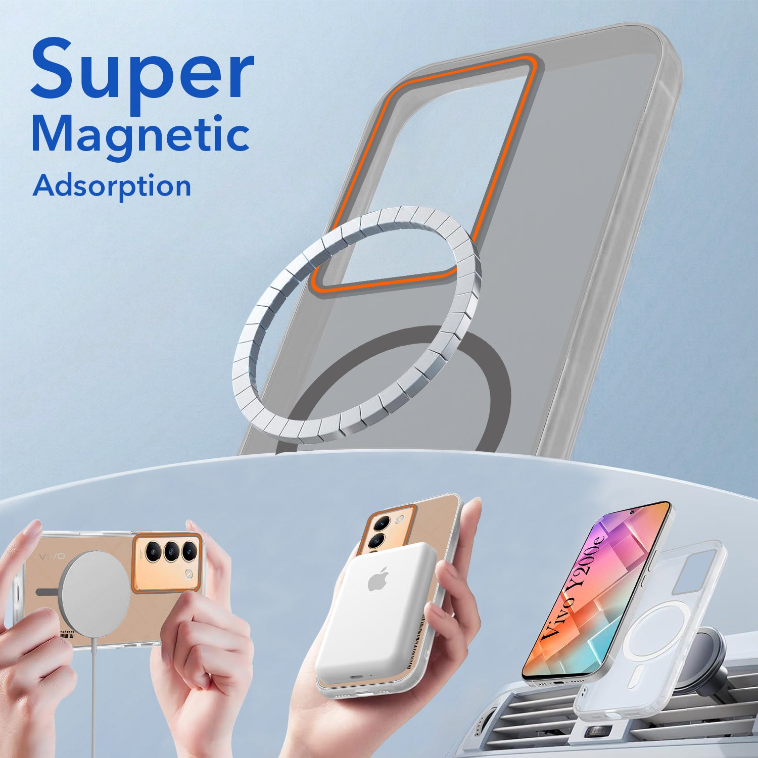 For Vivo Y200e Back Cover Case (Soft Touch | Camera Bump Protection | MagSafe Compatible | Matte Finish)