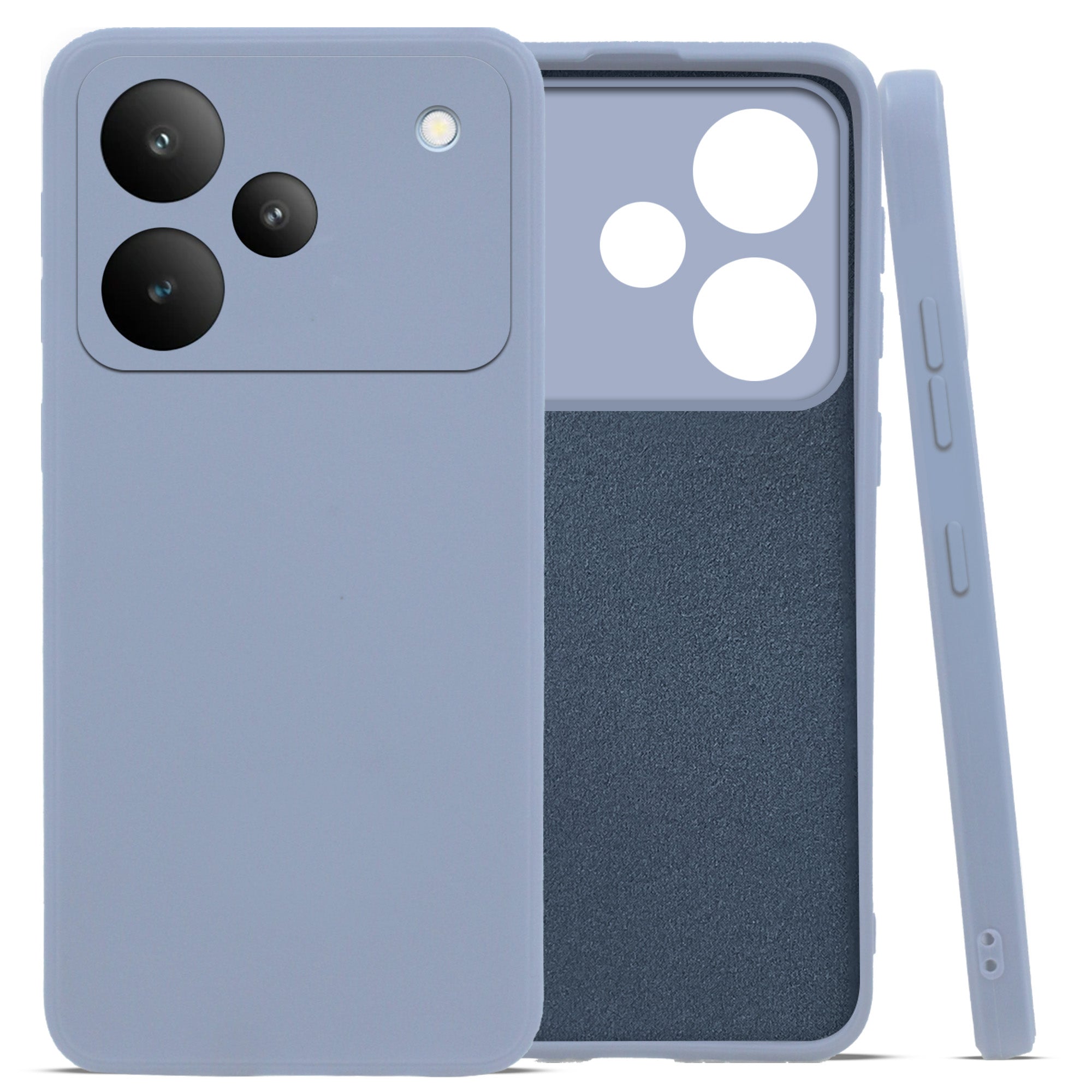 For Realme P4 Back Cover Case (Matte Finish Silicone with Inside Fiber cloth)