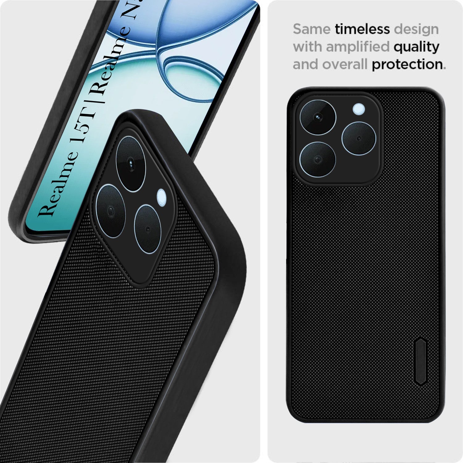 For Realme 15T | Realme Narzo 90 Back Cover Case (Textured Grip Design | Micro-Fiber Cloth Inside | Slim and Light Weight | Soft Touch and Feel)