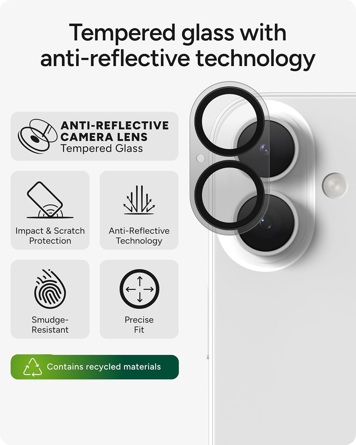 Camera Glass For Iphone 17 Tempered Glass, Scratch Resistant, Flash-Friendly Premium Lens Cover
