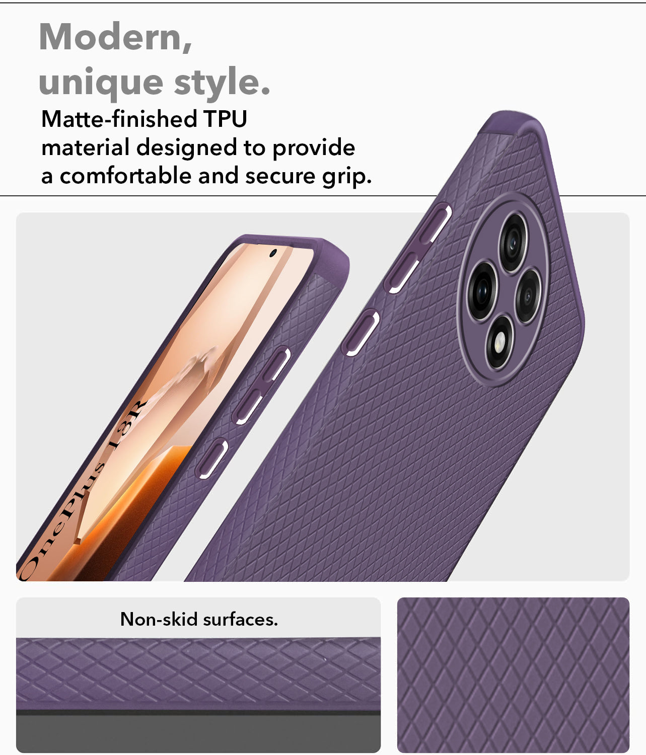 For OnePlus 13R 5G Back Cover Case (Liquid Silicone | Side Grip | Camera Protection)